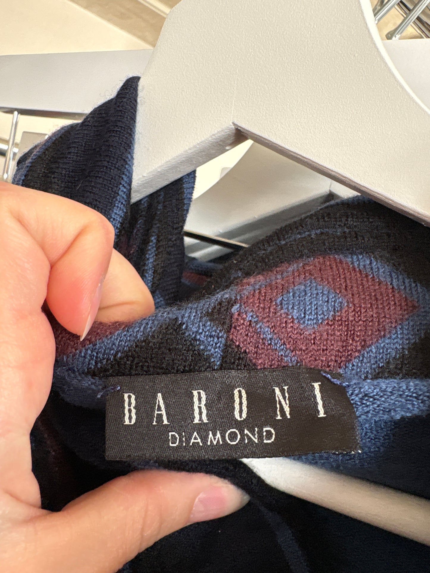 Maleta high end italiană jeans blue din lana merino extrafina de gramaj mare