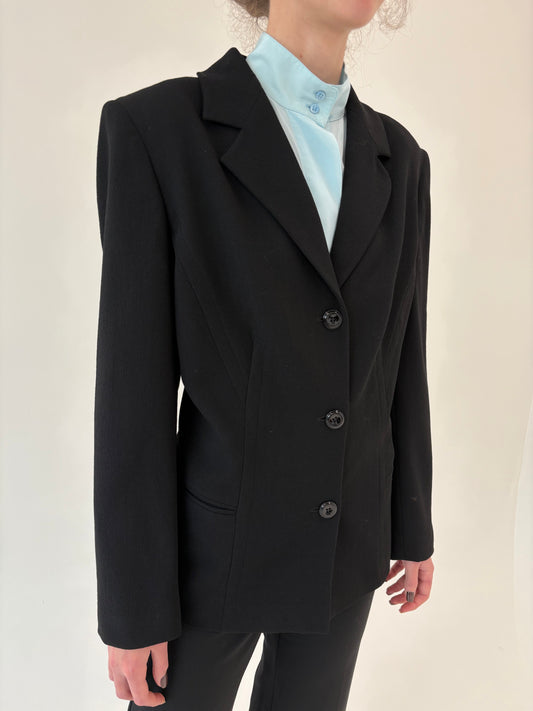 Sacou negru de brand luxury Luisa Spagnoli din lana extrafina