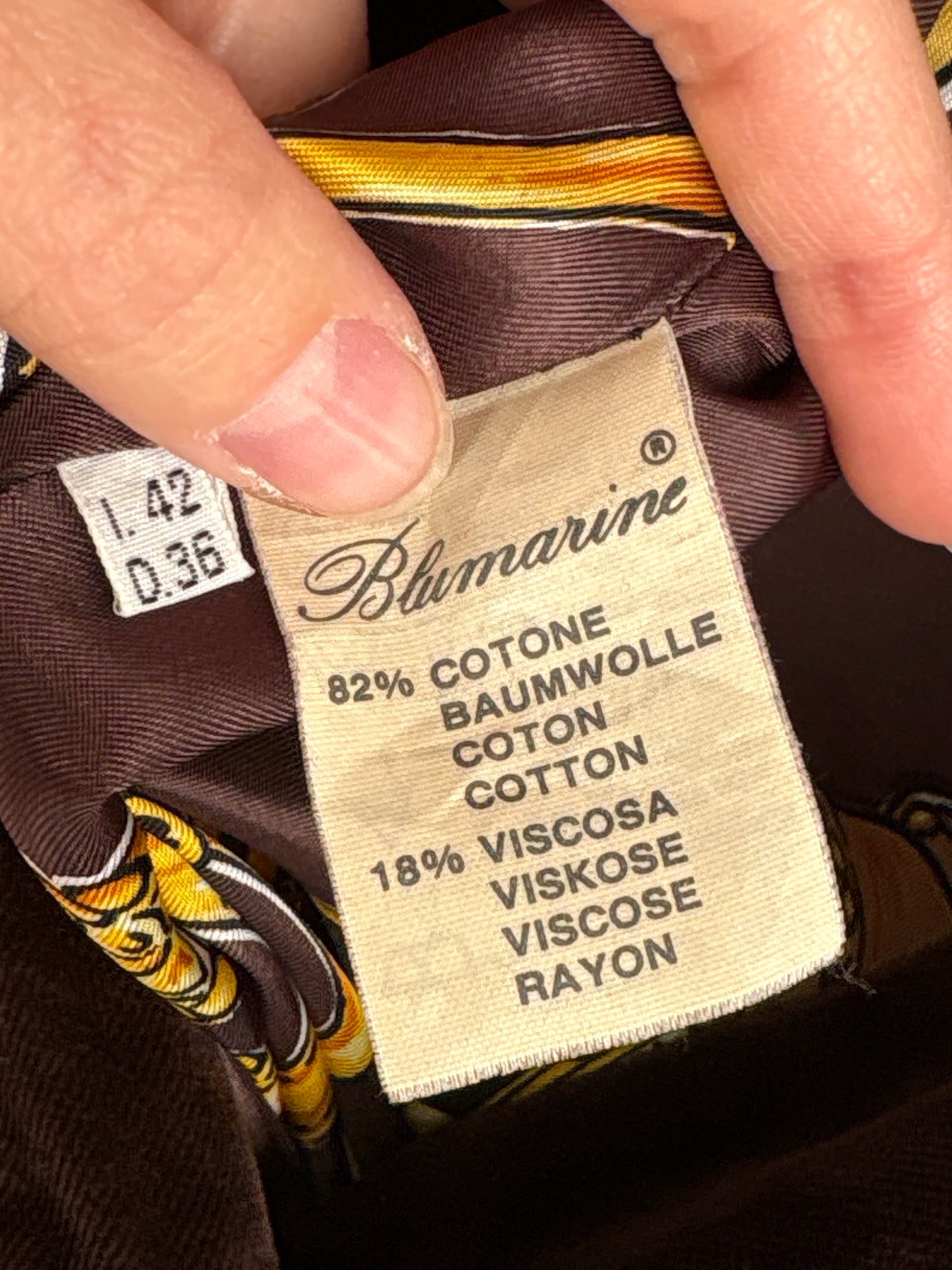 Sacou luxury Blumarine din catifea excepțională chocolate brown cu nasturi aurii metalici