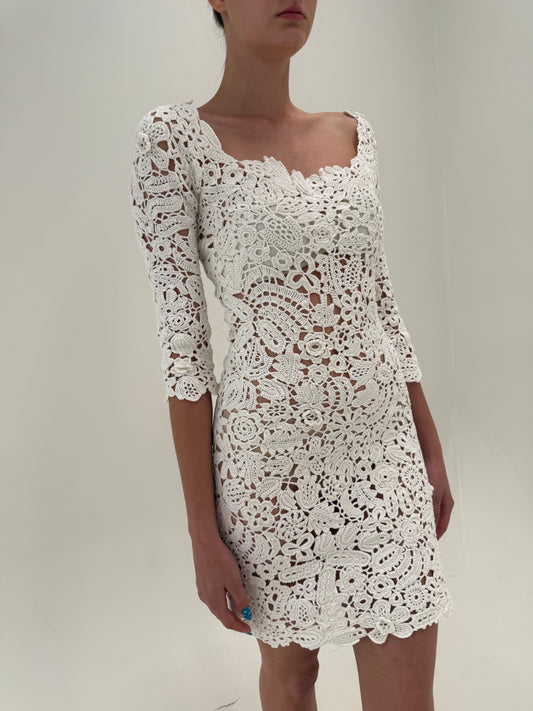 Rochie bijuterie integral din macrame lucrat manual