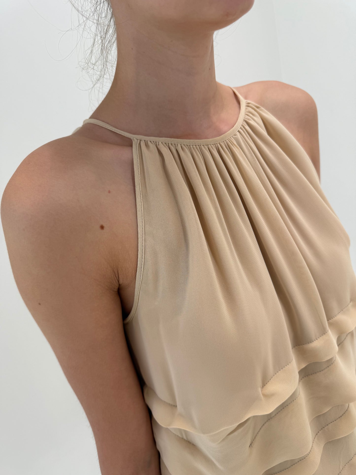 Rochie boho camel de brand super premium italian Twinset de la zi la seară