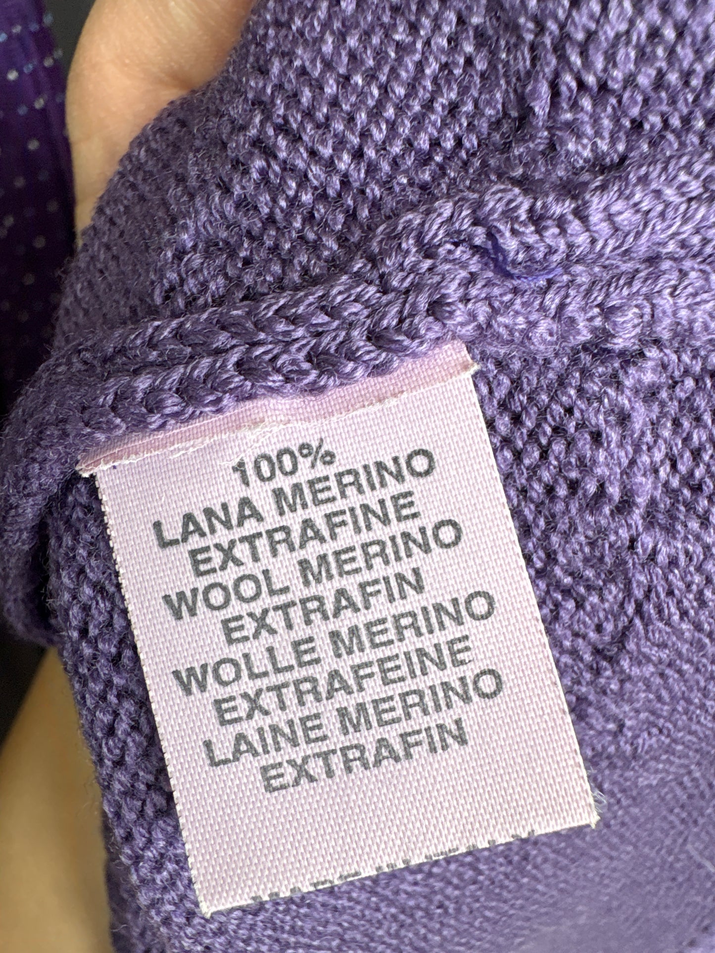 Pulover lavanda italian de gramaj mare din lana merino extrafina