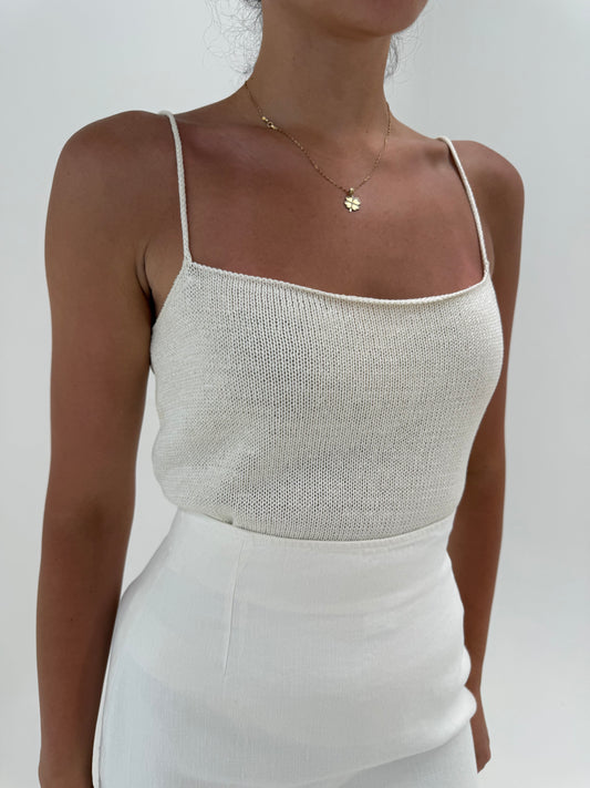 Top luxury Les Copains din jerse de vară butter white