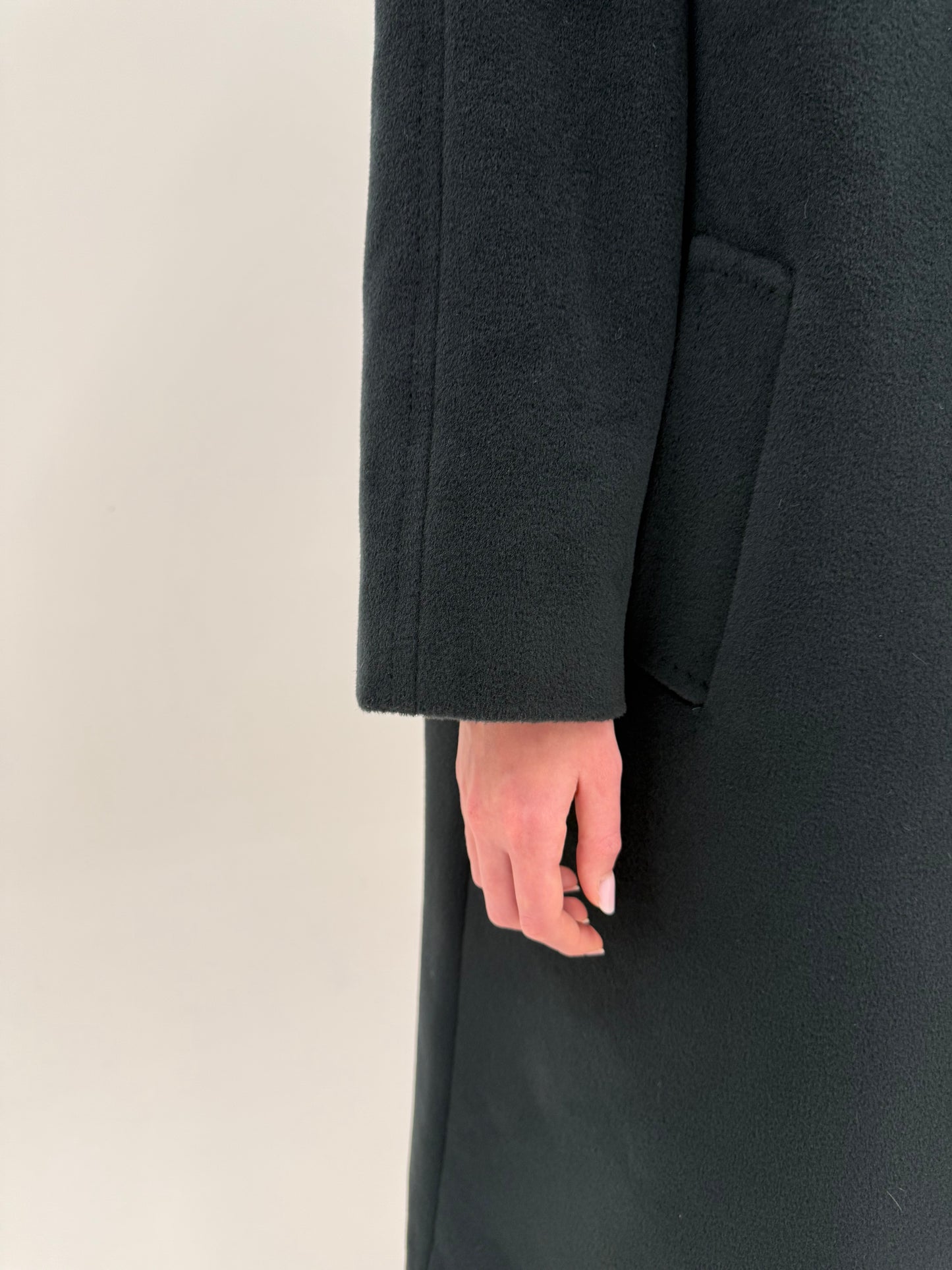 Palton ultra luxury Piacenza din stofă plină extrem de fină de lână forest green