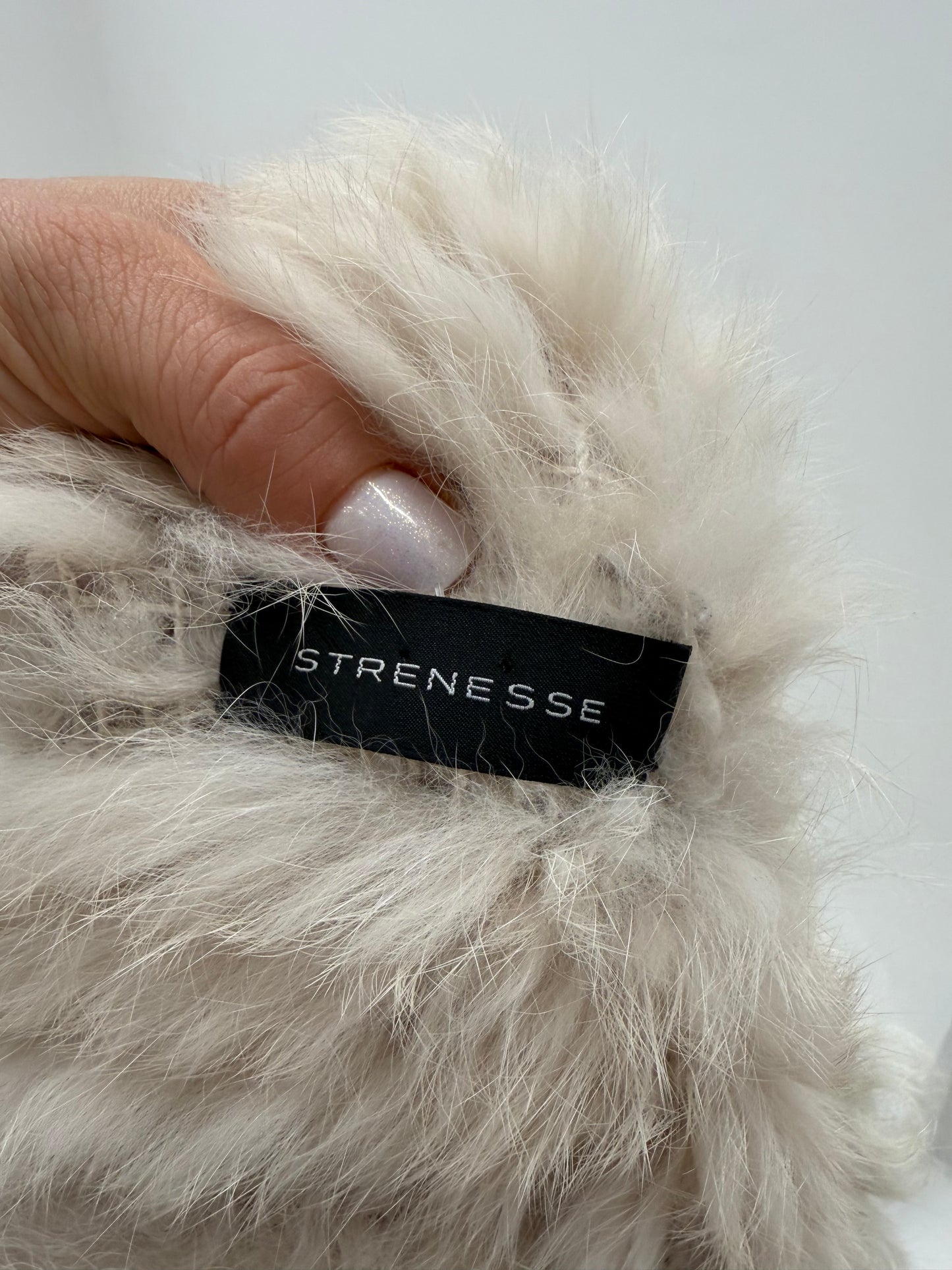 Blană naturală shearling clipită cu inserții din blană de iepure