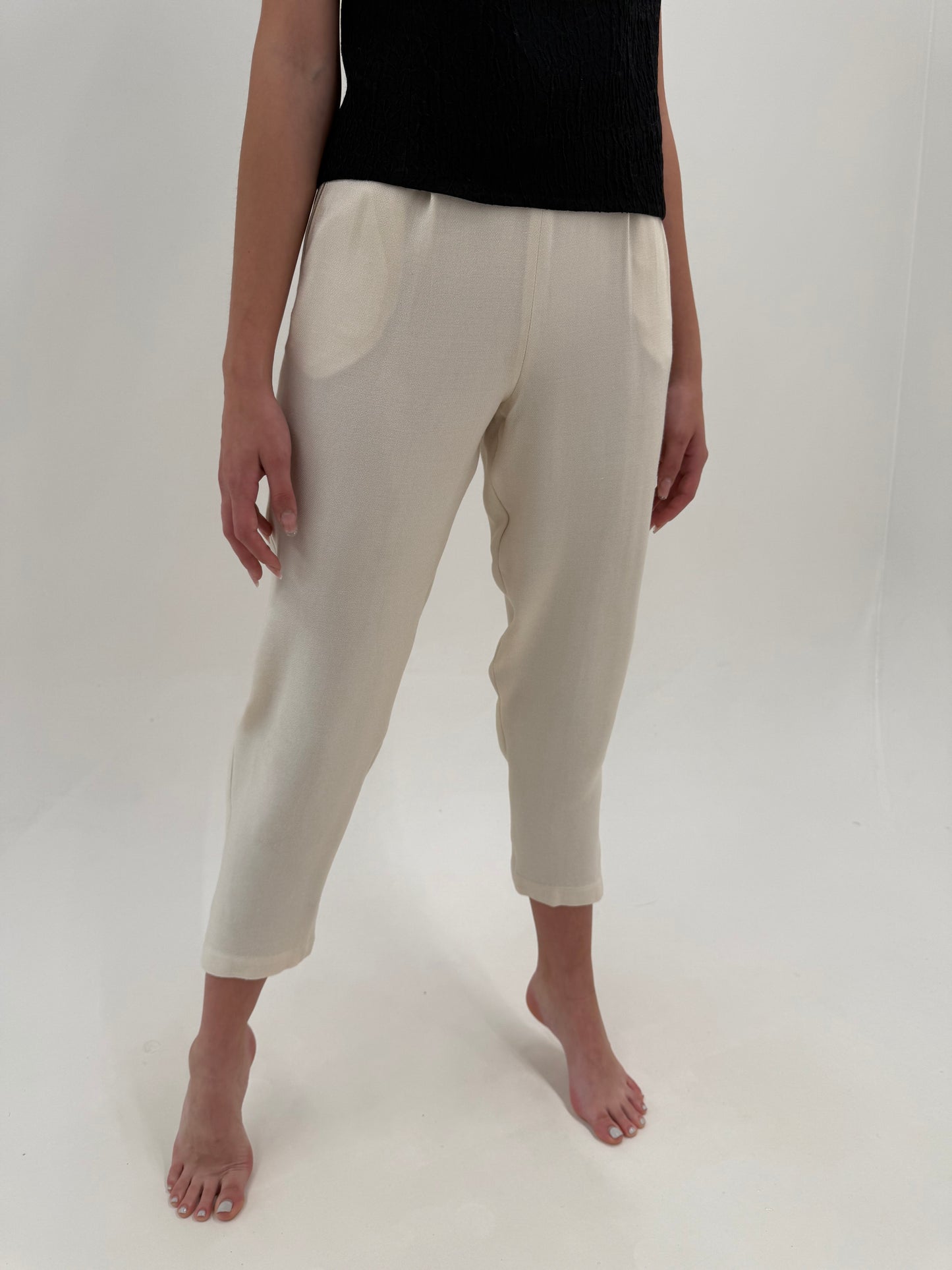 Pantaloni Marella by Max Mara din pânză de mătase naturală și vascoza