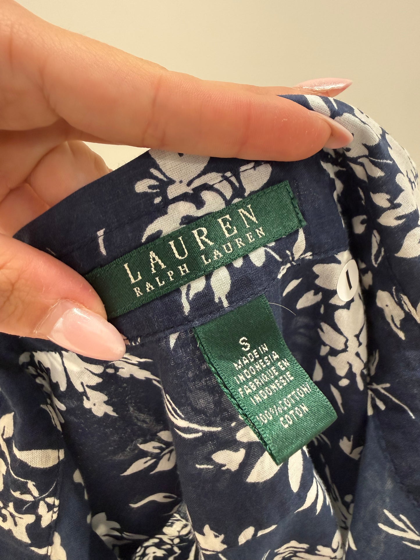 Cămăși Ralph Lauren din cea mai fină panzica de bumbac Navy cu print floral