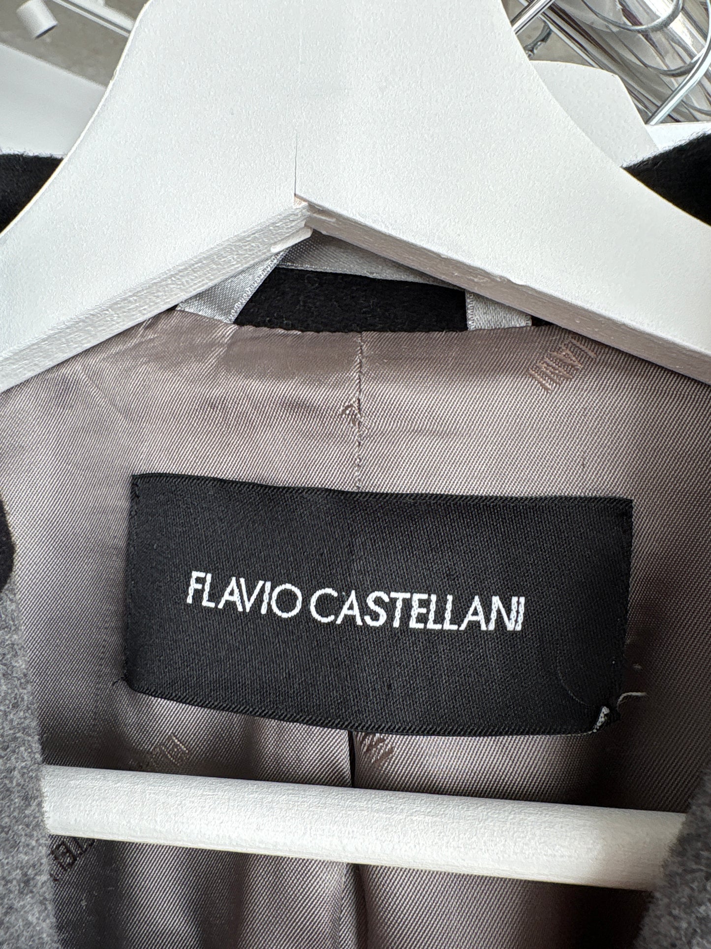 Palton din lana extrafina și cașmir scurt tall italian în croi cambrat