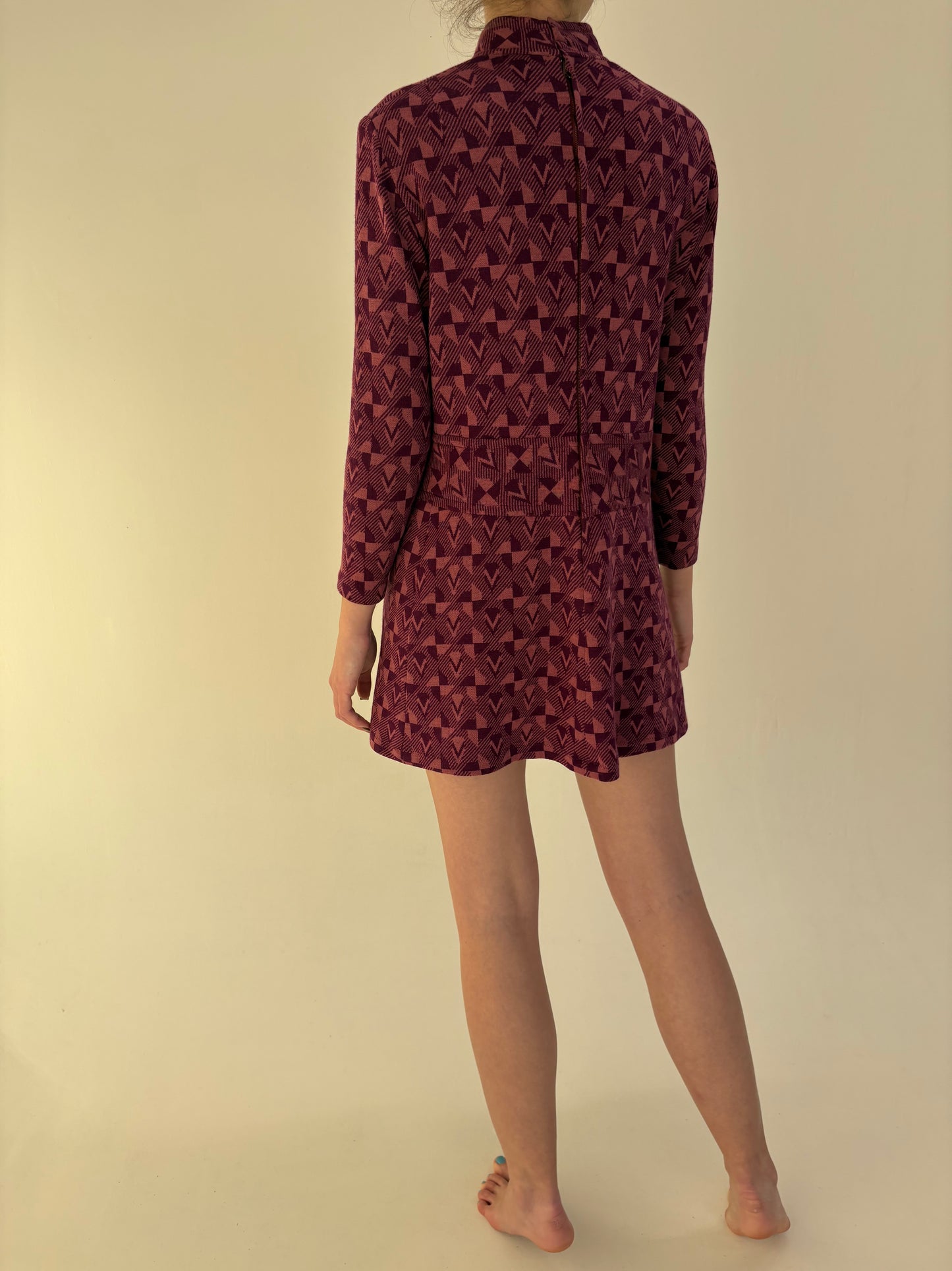 Rochie mini old vintage din lana extrafina early 70’s