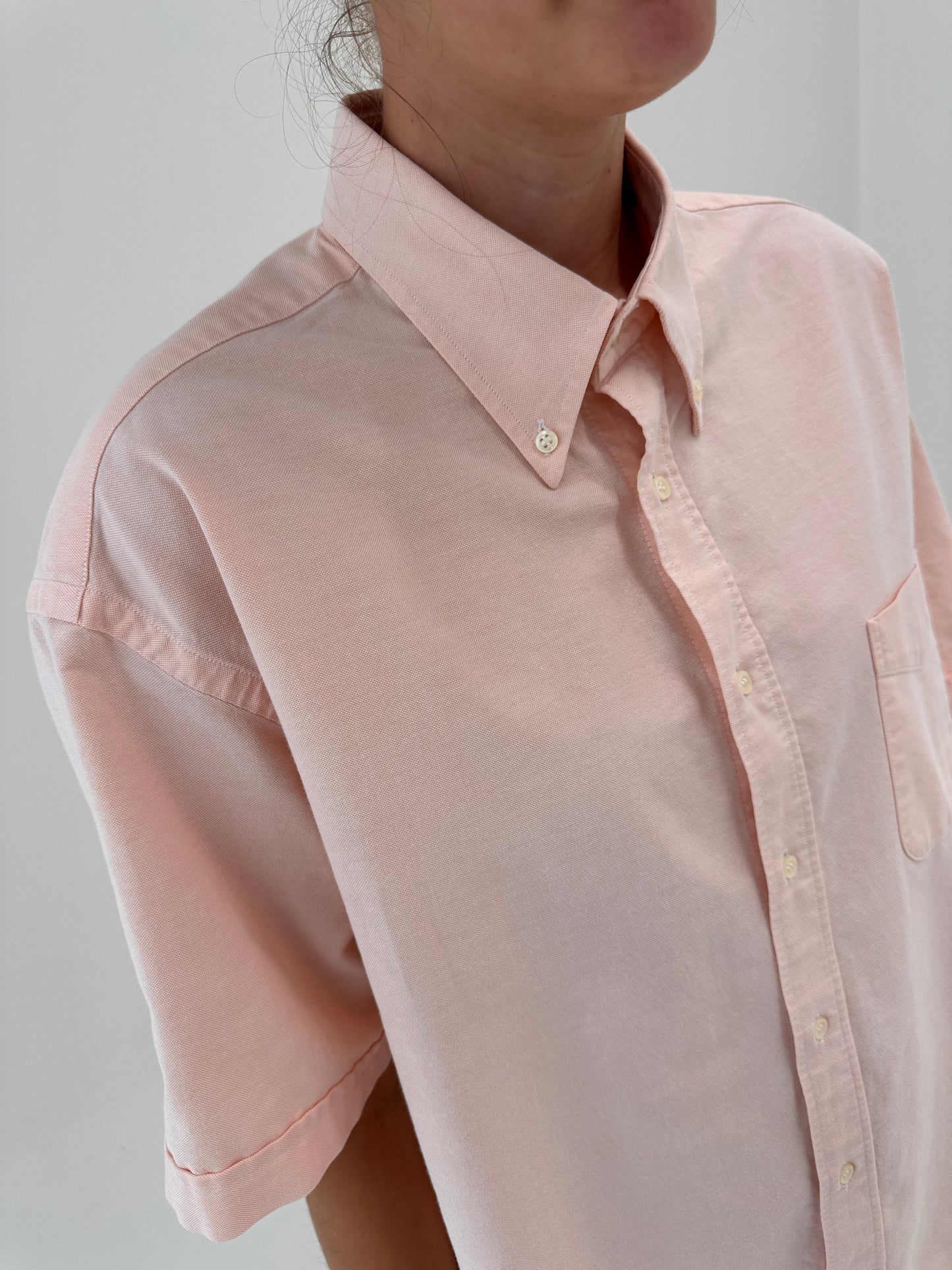 Cămașa Burberry din bumbac Oxford powder Pink casual în croi lejer