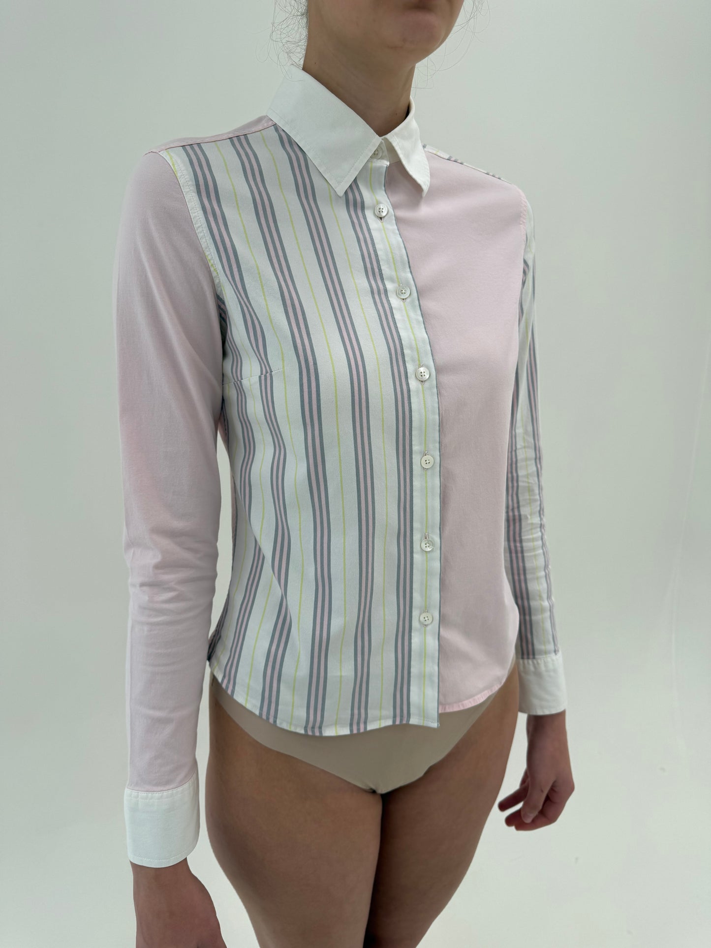 Cămașa Burberry powder pink cu dungi