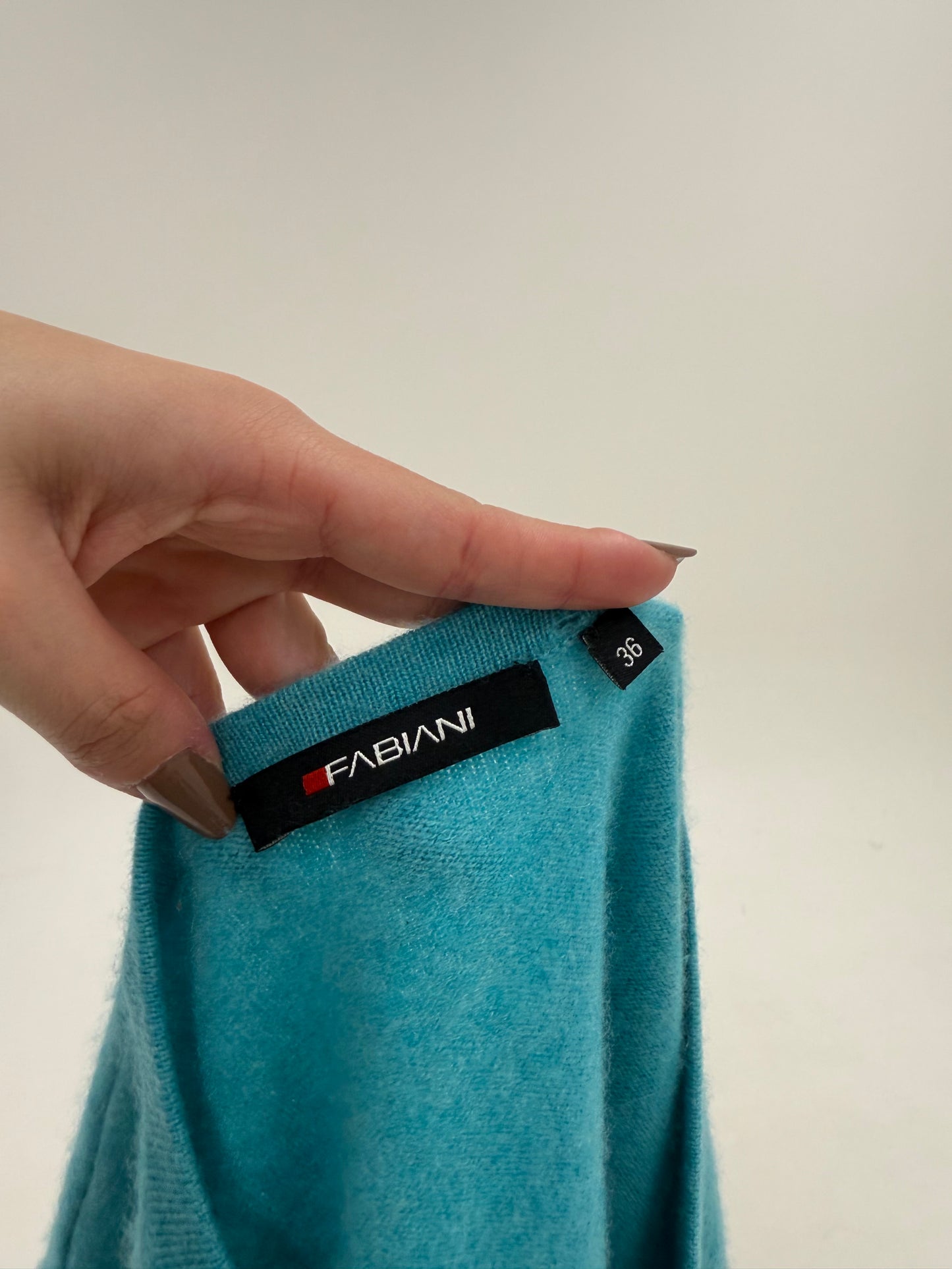 Pulover din cașmir în anchior turcoaz