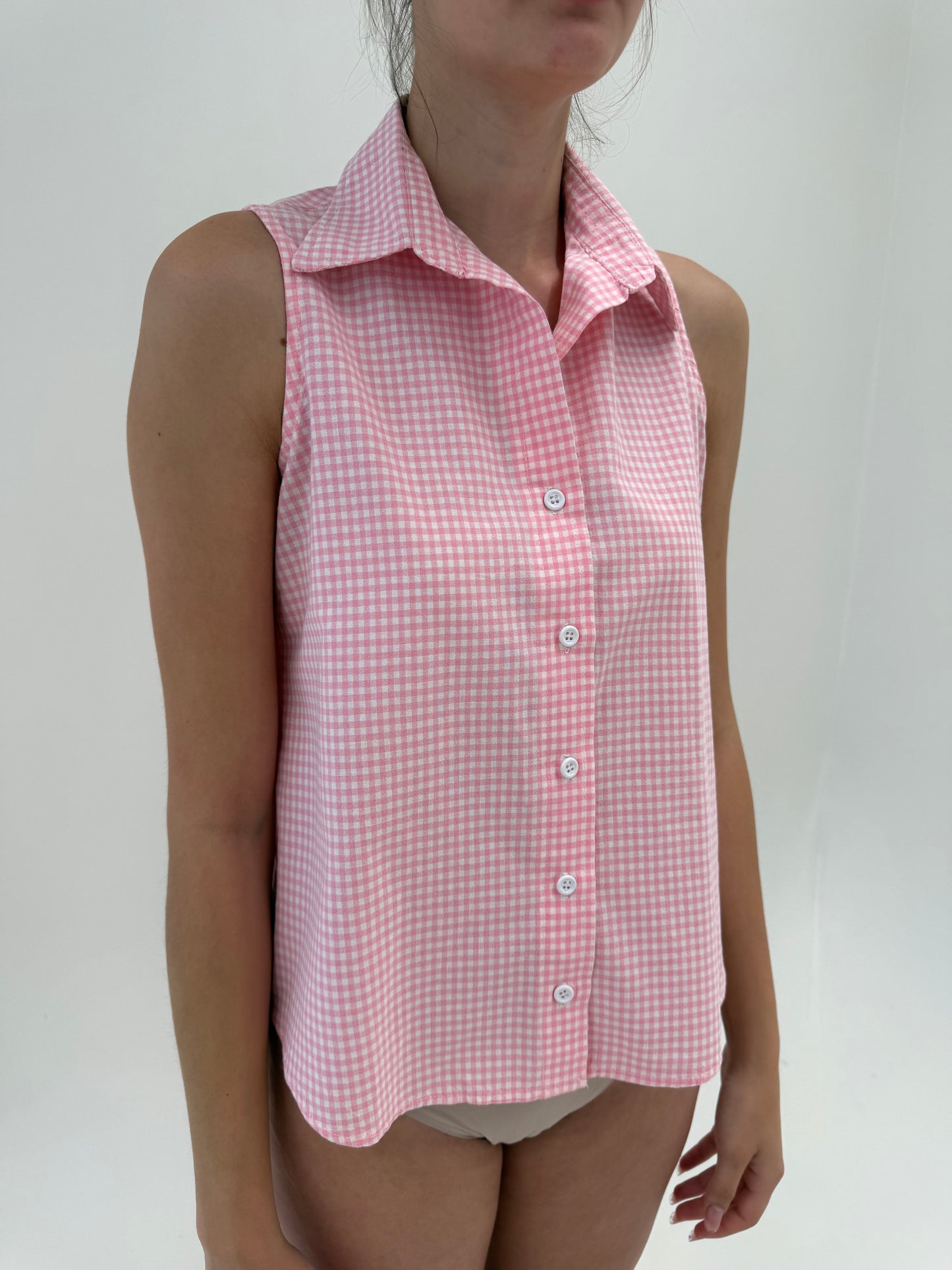 Set gingham din pânză de bumbac powder pink