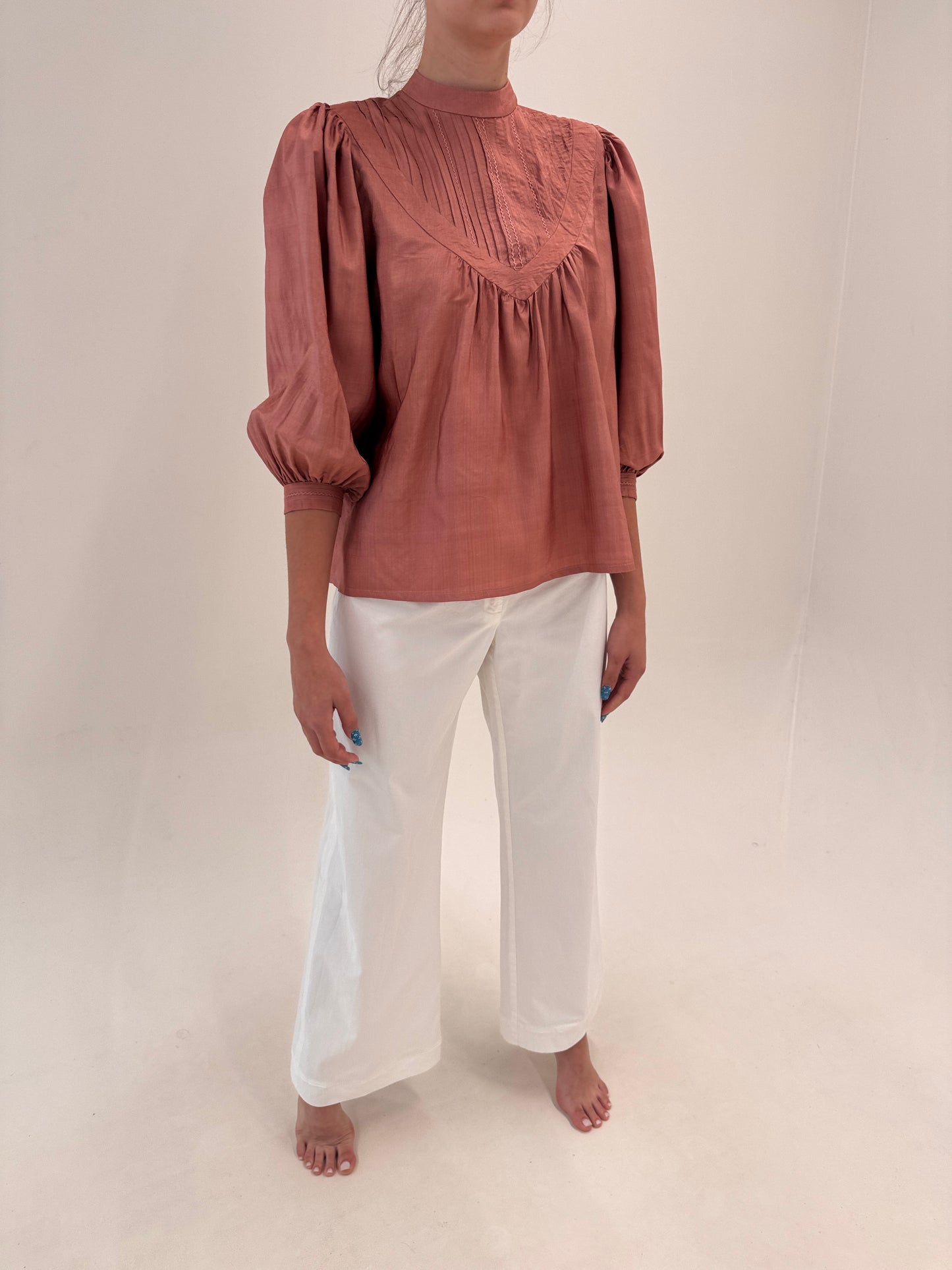 Pantaloni evazați gama Max Mara din poplin ultra confort de bumbac