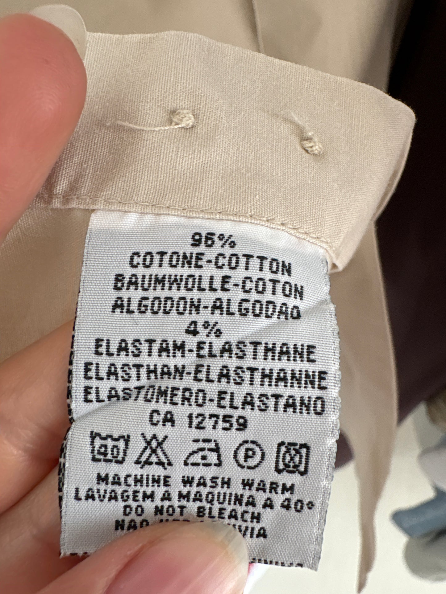 Cămașa premium Stefanel light nude din poplin ușor strech de bumbac