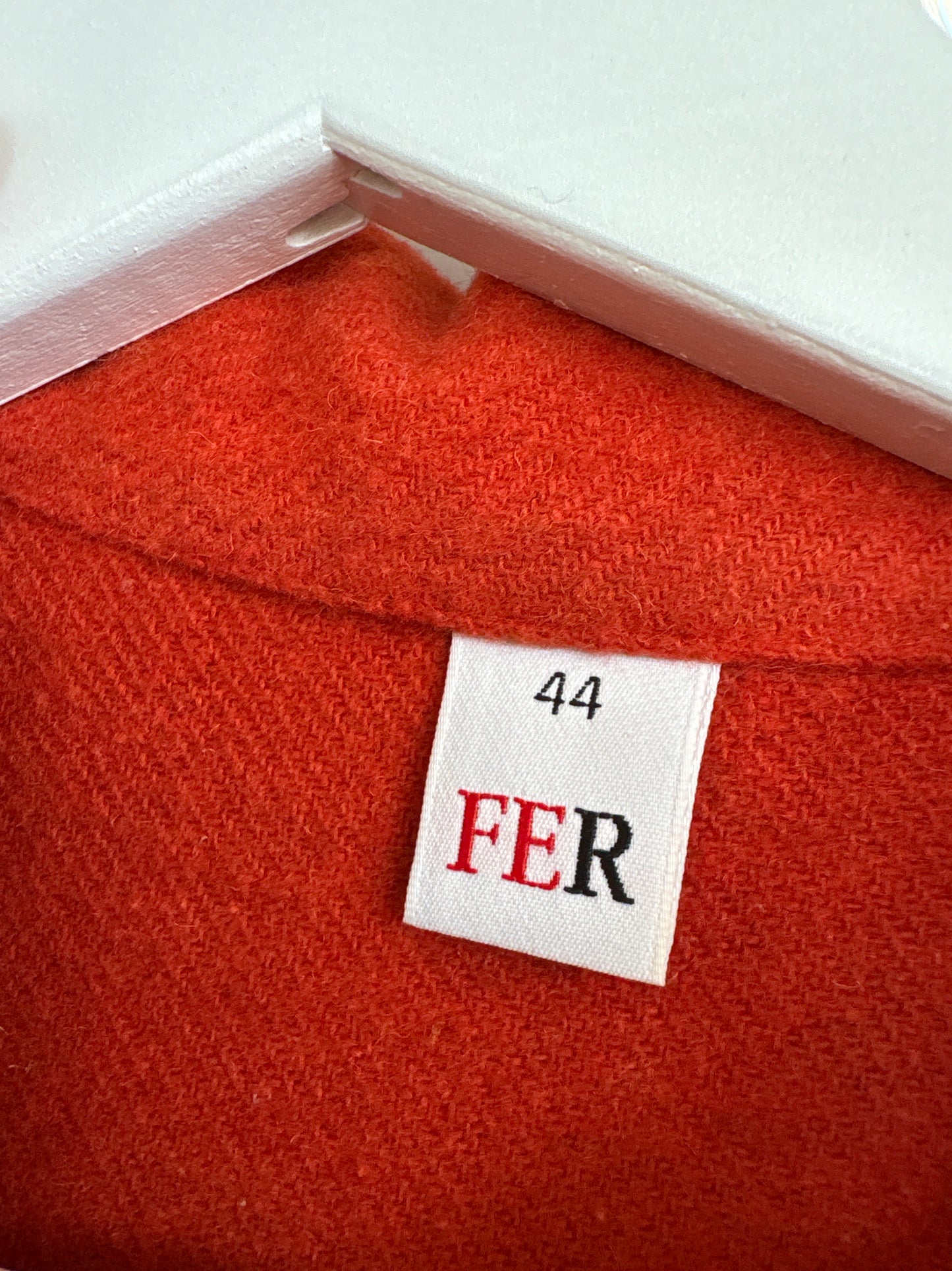 Overshirt oranj din stofă plină 80% lana extrafina