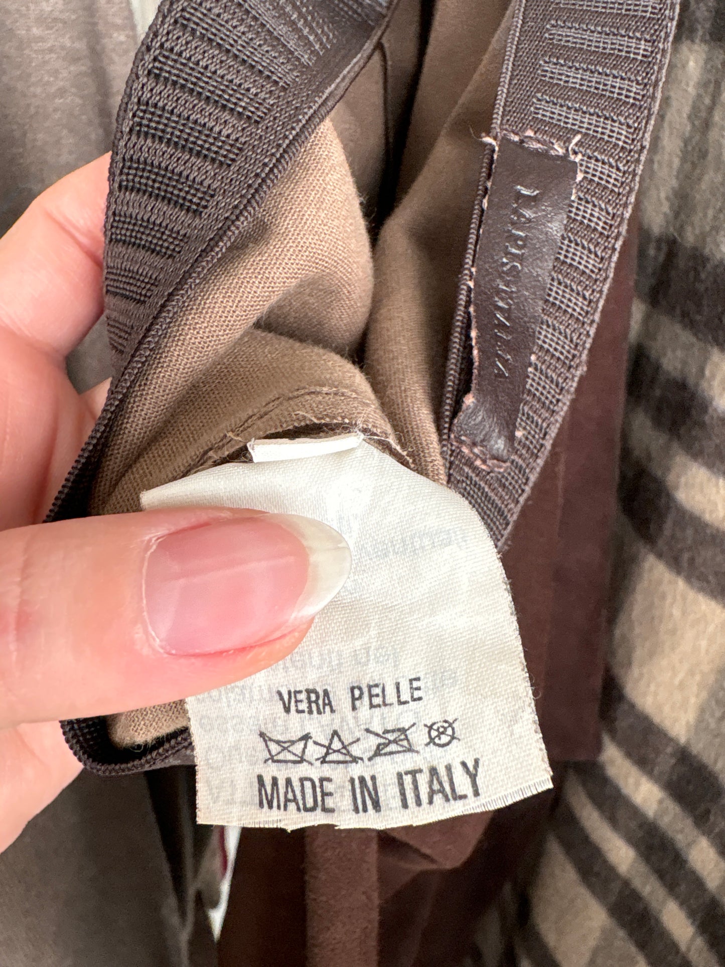 Pantaloni high end italienești din piele naturală mănușă chocolate brown