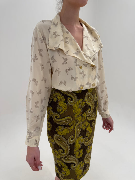 Cămașa italiană din mătase naturală cu guler supradimensionat