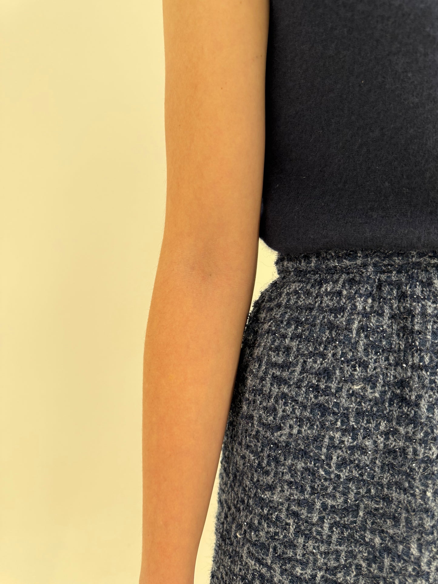 Fustă luxury în stil Chanel din boucle de lana prețios în croi super amplu