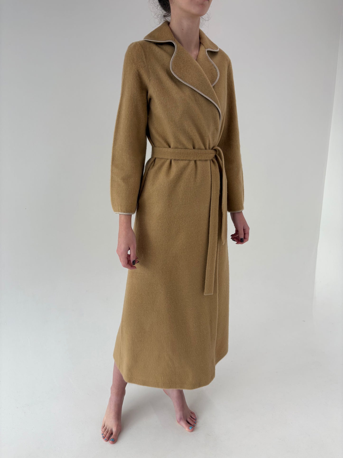 Halat camel high end italian maxi din lana extrafina