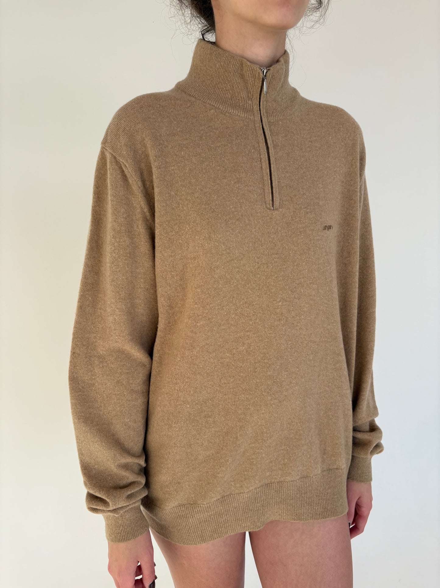 Maleta tall camel luxury Ungaro din lana extrafina de gramaj mare