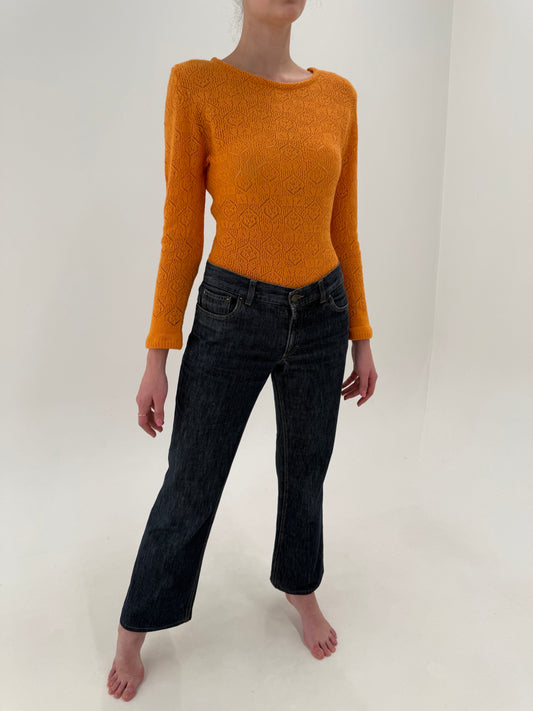 Jeans Gucci bootcut in croi super actual dark wash