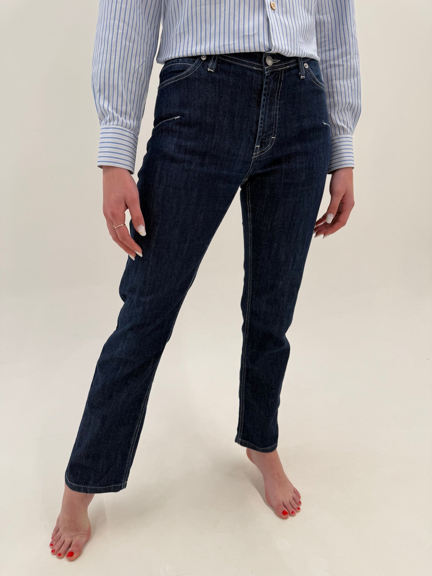 Jeans tall Versace dark wash ultra confort modelatori straight leg