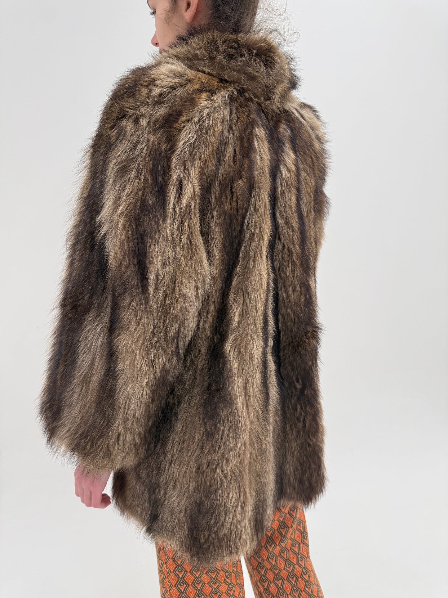 Blană naturală de muskrat cu fir lung