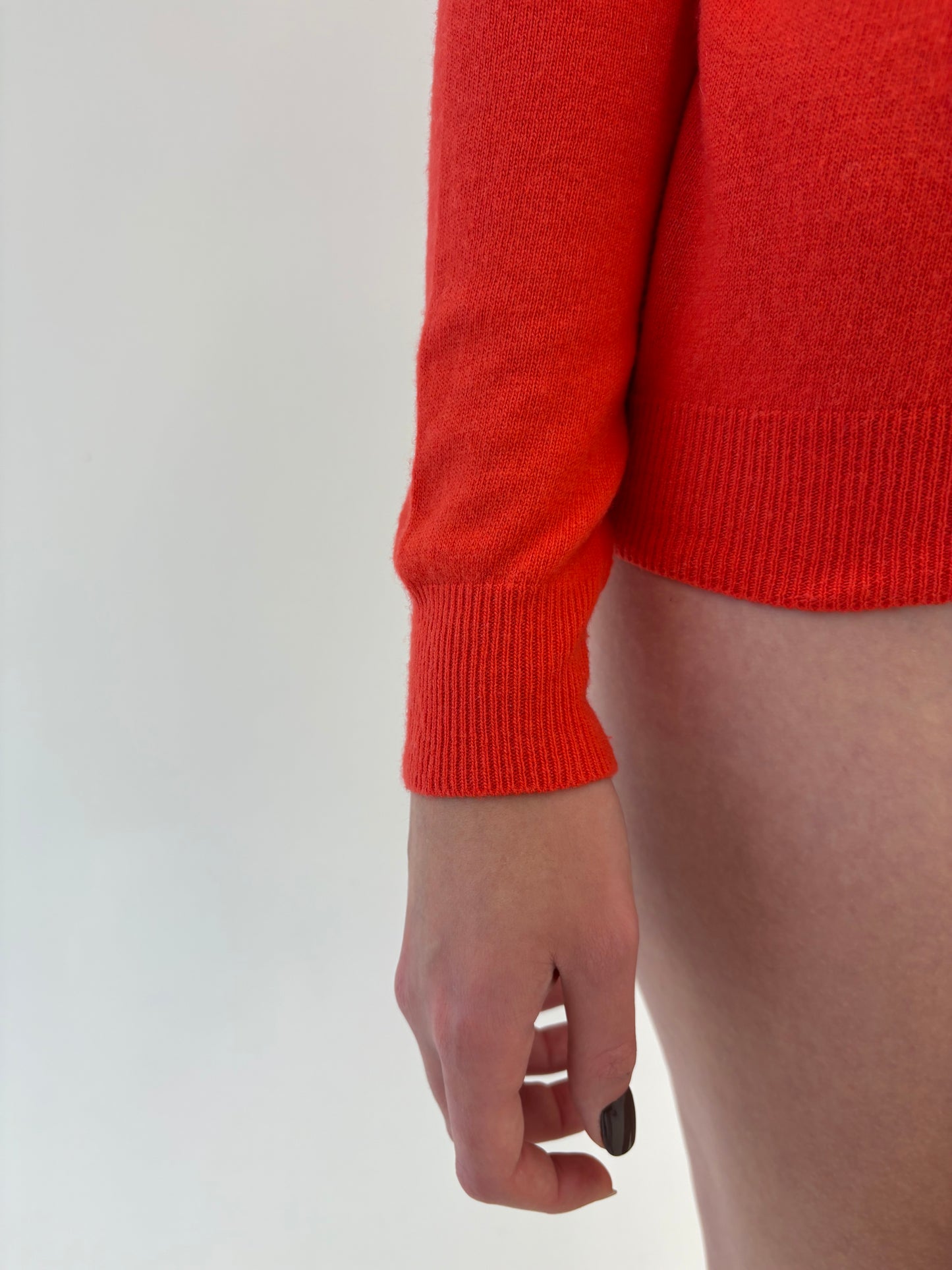 Cardigan electric orange din mix de cașmir de gramaj mare