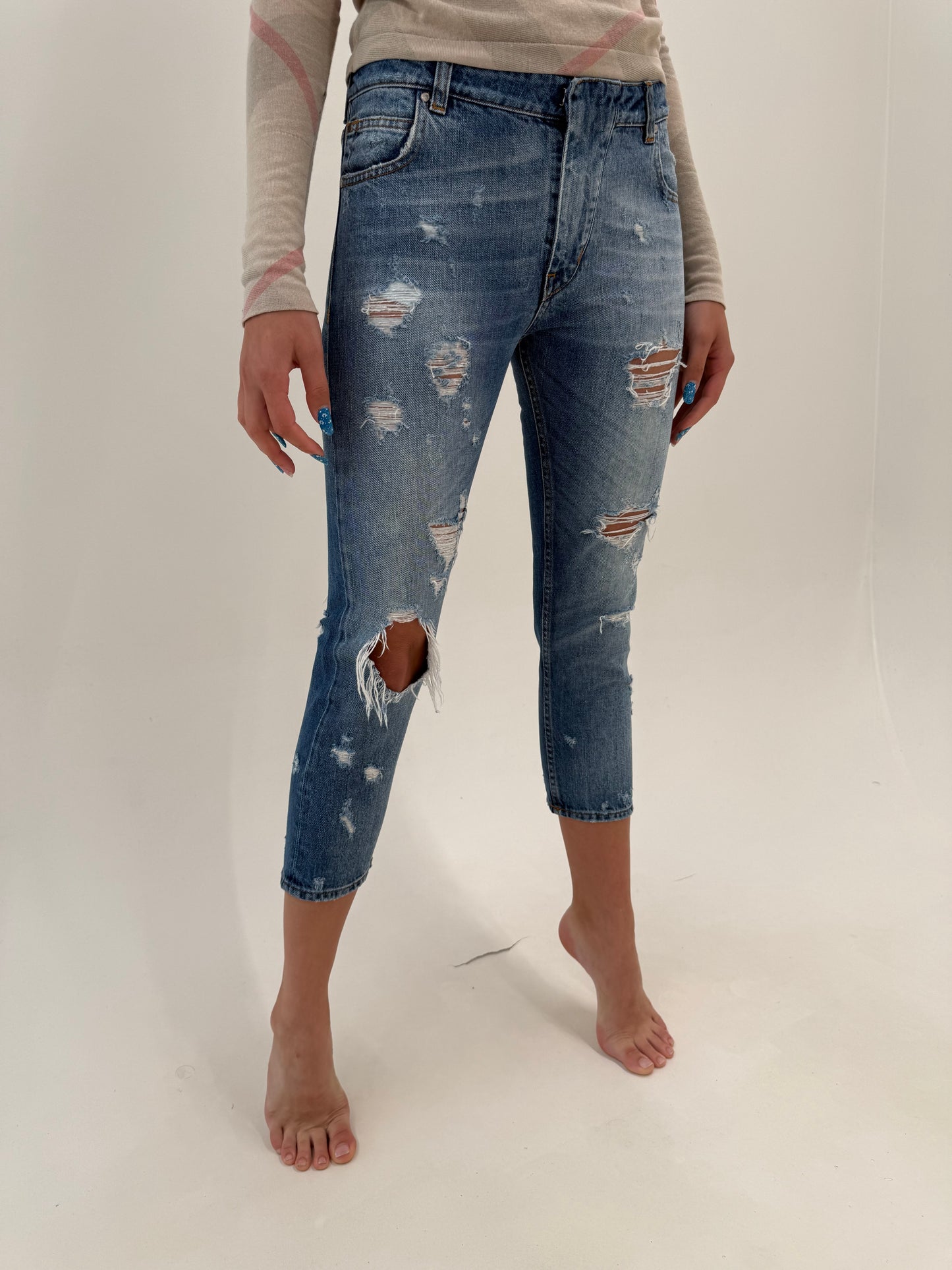 Jeans petite Balmain / capri tall distress effect classic wash
