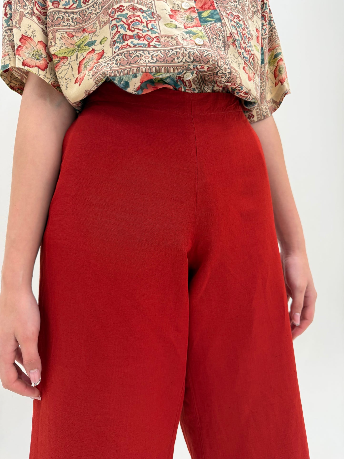 Pantaloni palazzo brick red superb din in