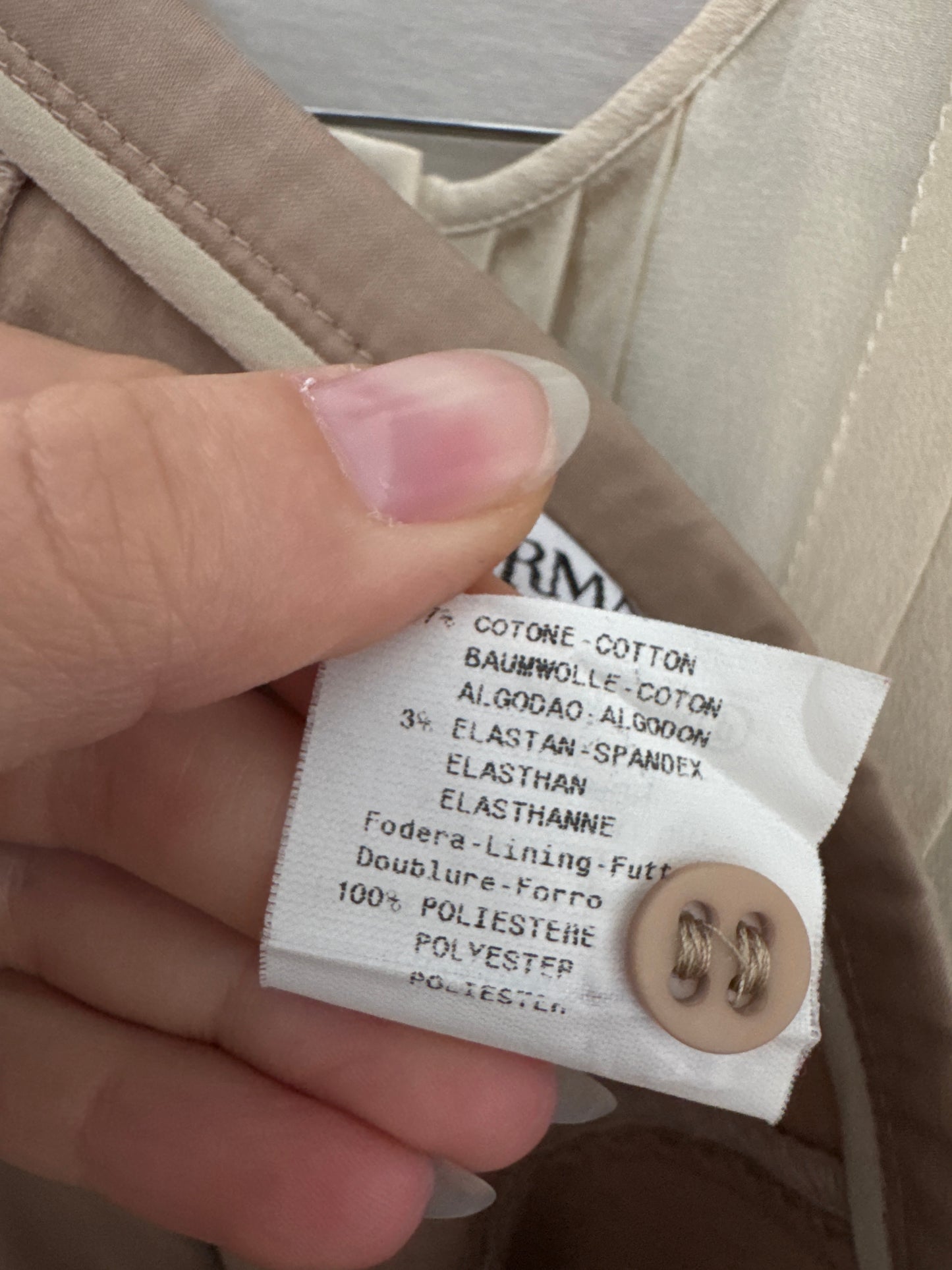 Fustă ultra luxury Armani camel din gabardină de bumbac ultra confort