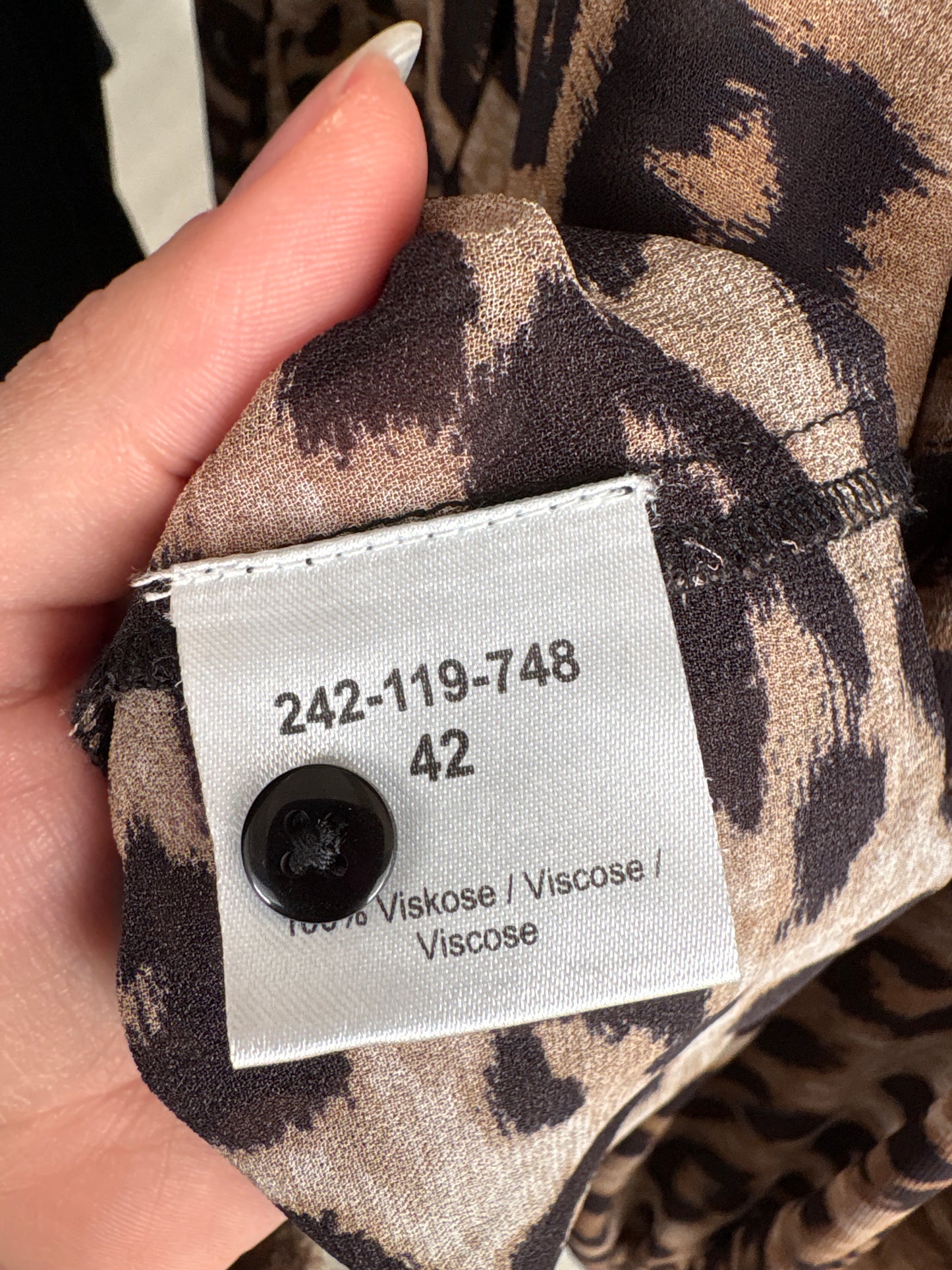 Cămașa animal print din Georgette cu funda