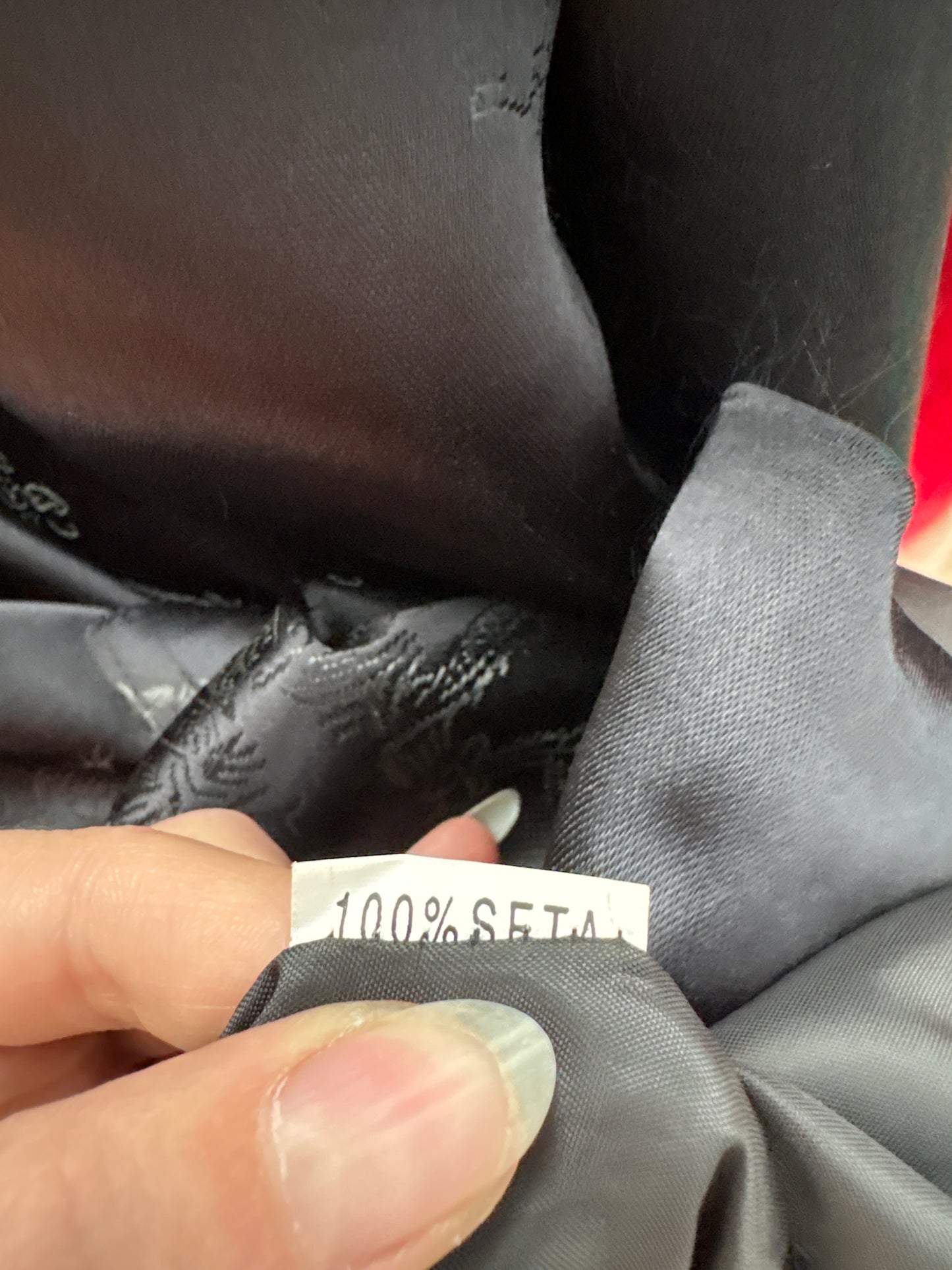 Jacheta neagra asiatică tall din jacquard de mătase naturală