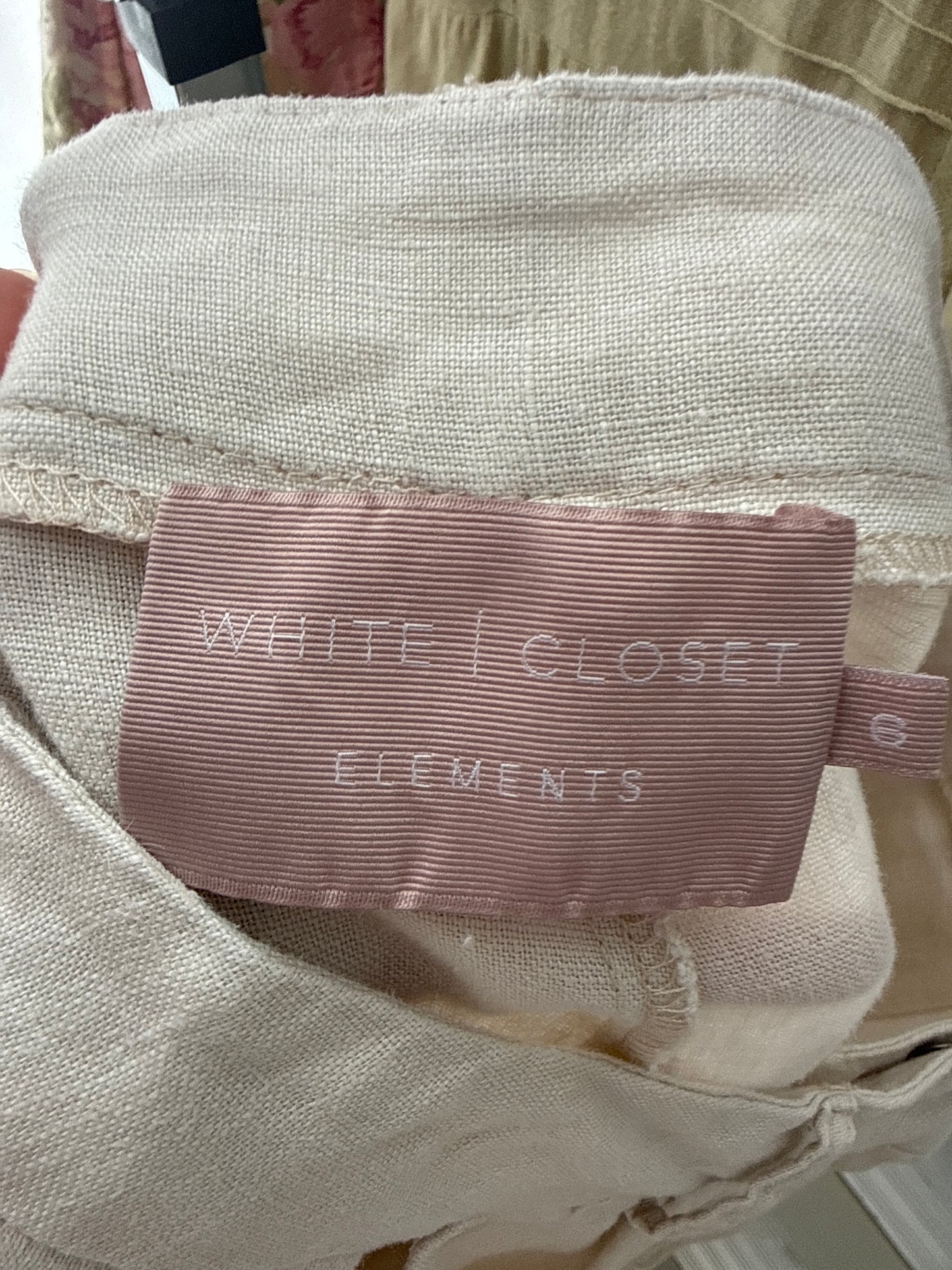 Pantaloni off white tall din pânză premium din in cu pense și talie ultra înaltă