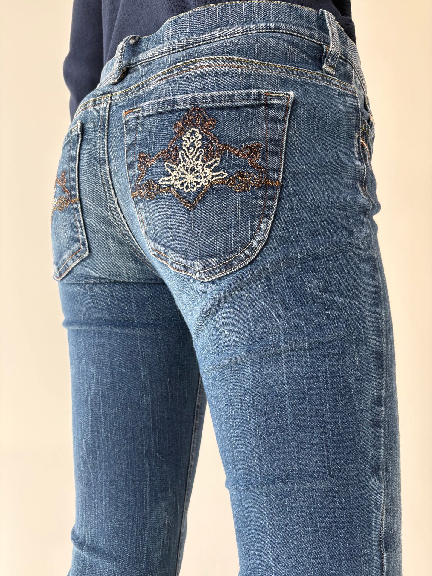 Jeans luxury vintage Diesel classic wash ușor modelator tall