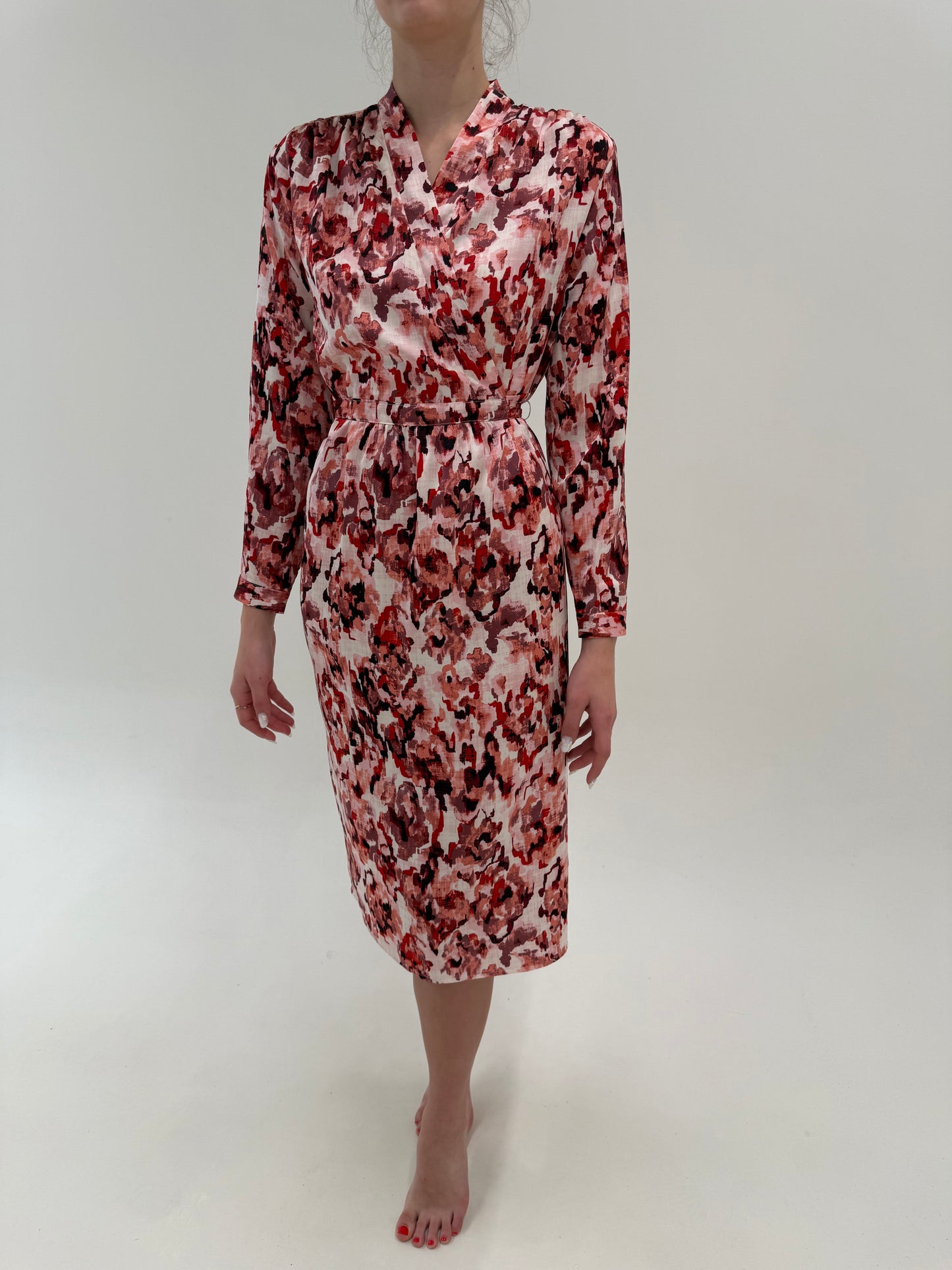 Rochie de brand luxury vintage Delmod cu bust petrecut și talie reglabilă