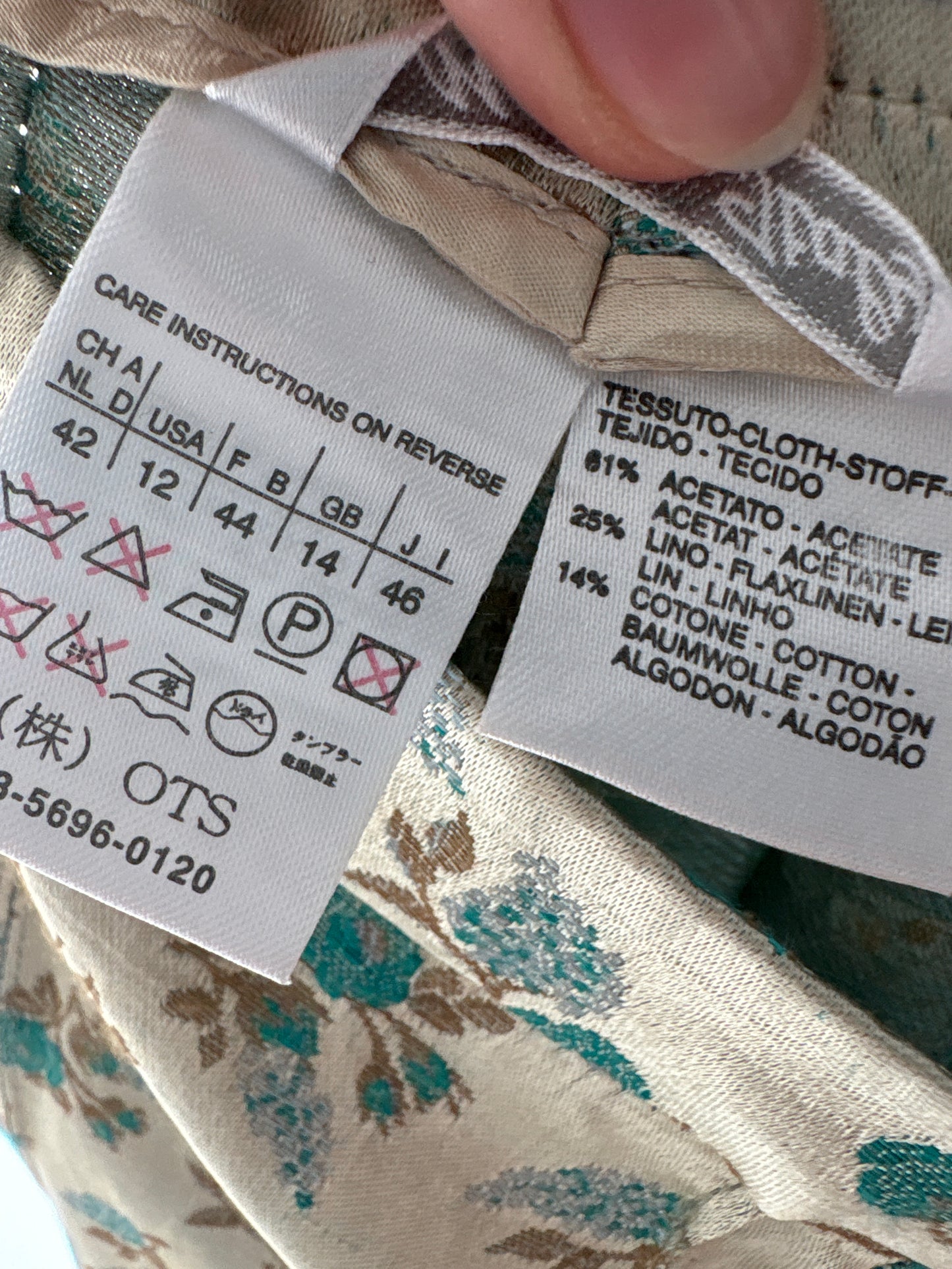 Pantaloni Max Mara din jacquard de in cu bumbac de la zi la seară