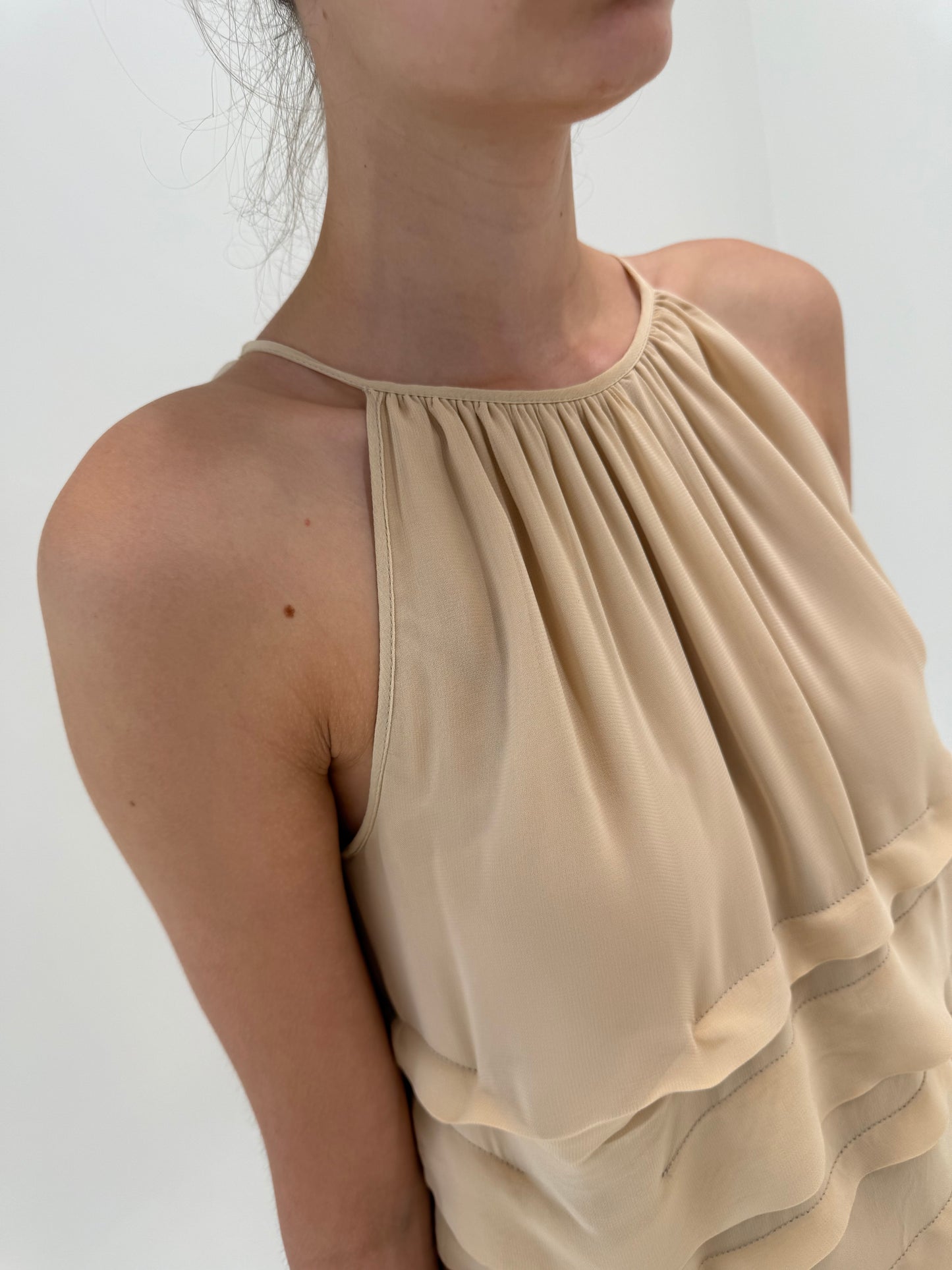 Rochie boho camel de brand super premium italian Twinset de la zi la seară