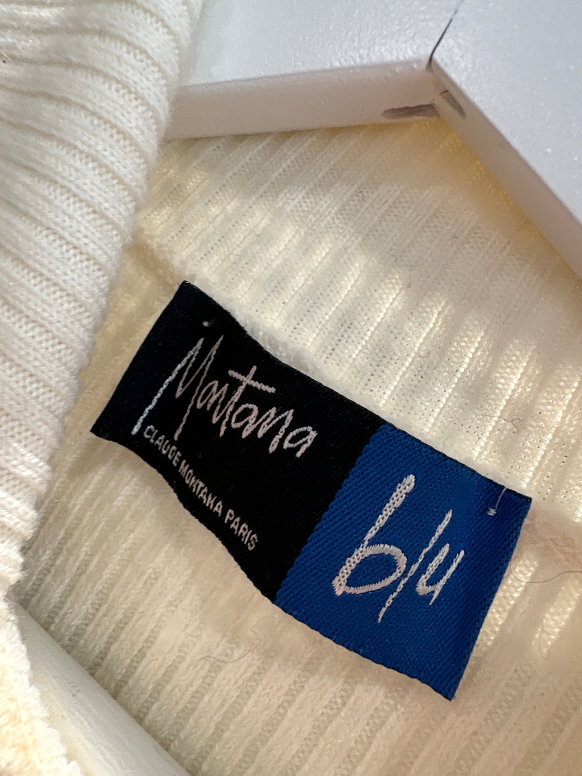 Pulover vintage luxury Claude Montana din lana extrafina ribbed
