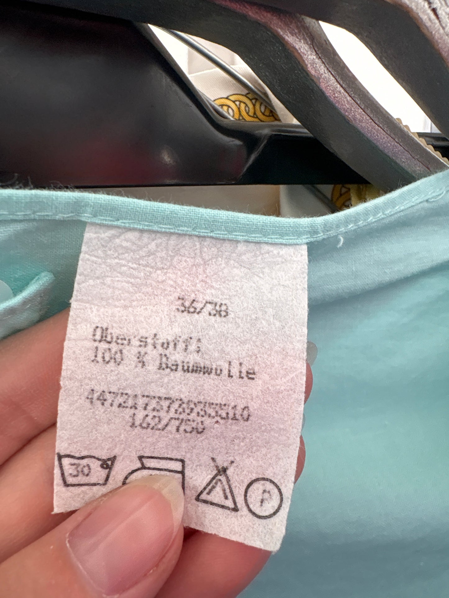 Sacou vintage reglabil / cămașă din panzica de bumbac mint green