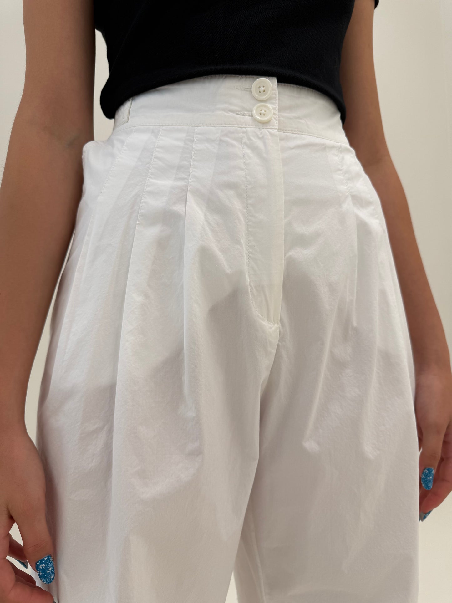 Pantaloni vintage Barrel Sonia Rykiel din poplin excepțional de bumbac