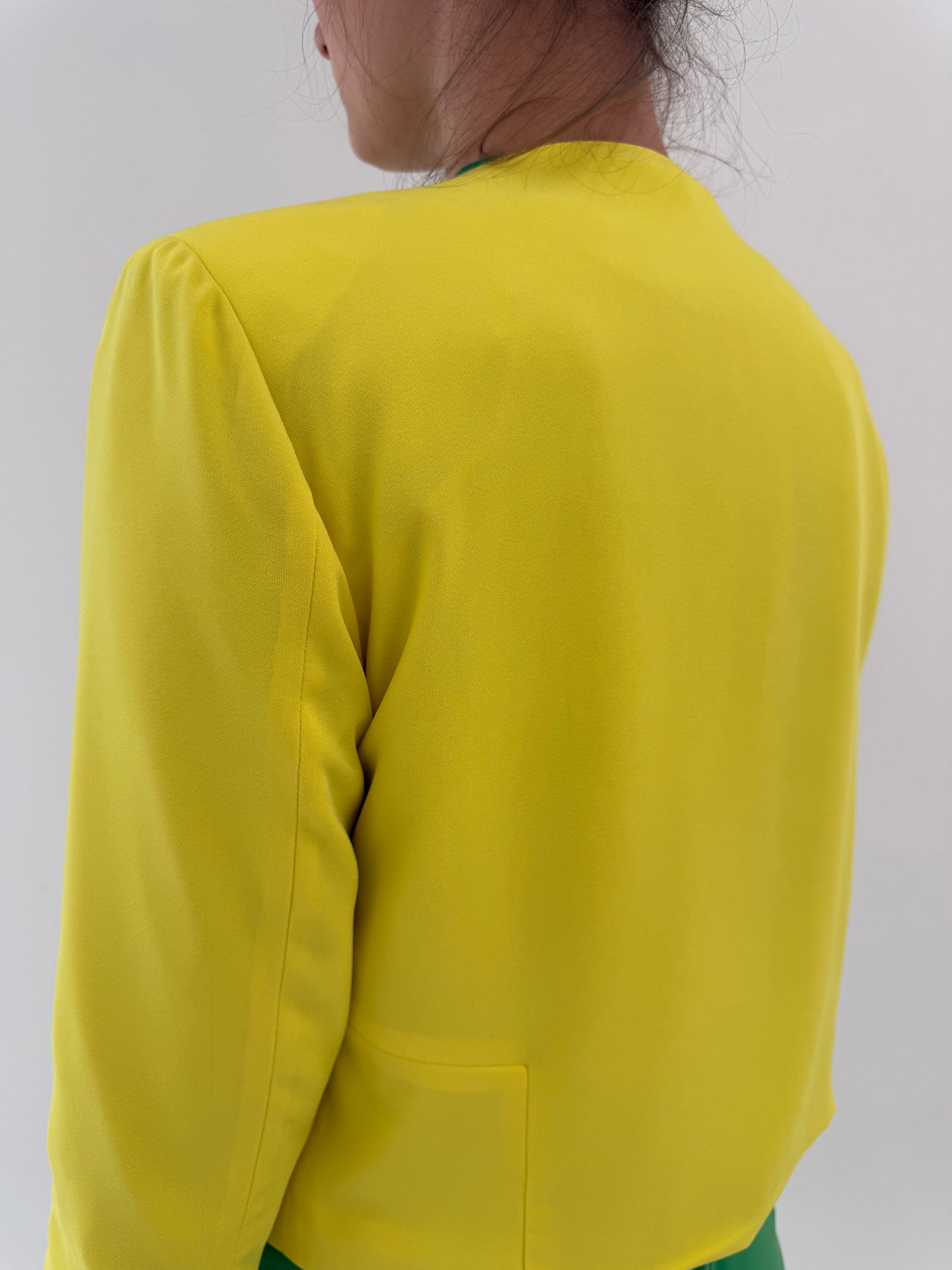 Sacou lime yellow în croi modern ușor boxy