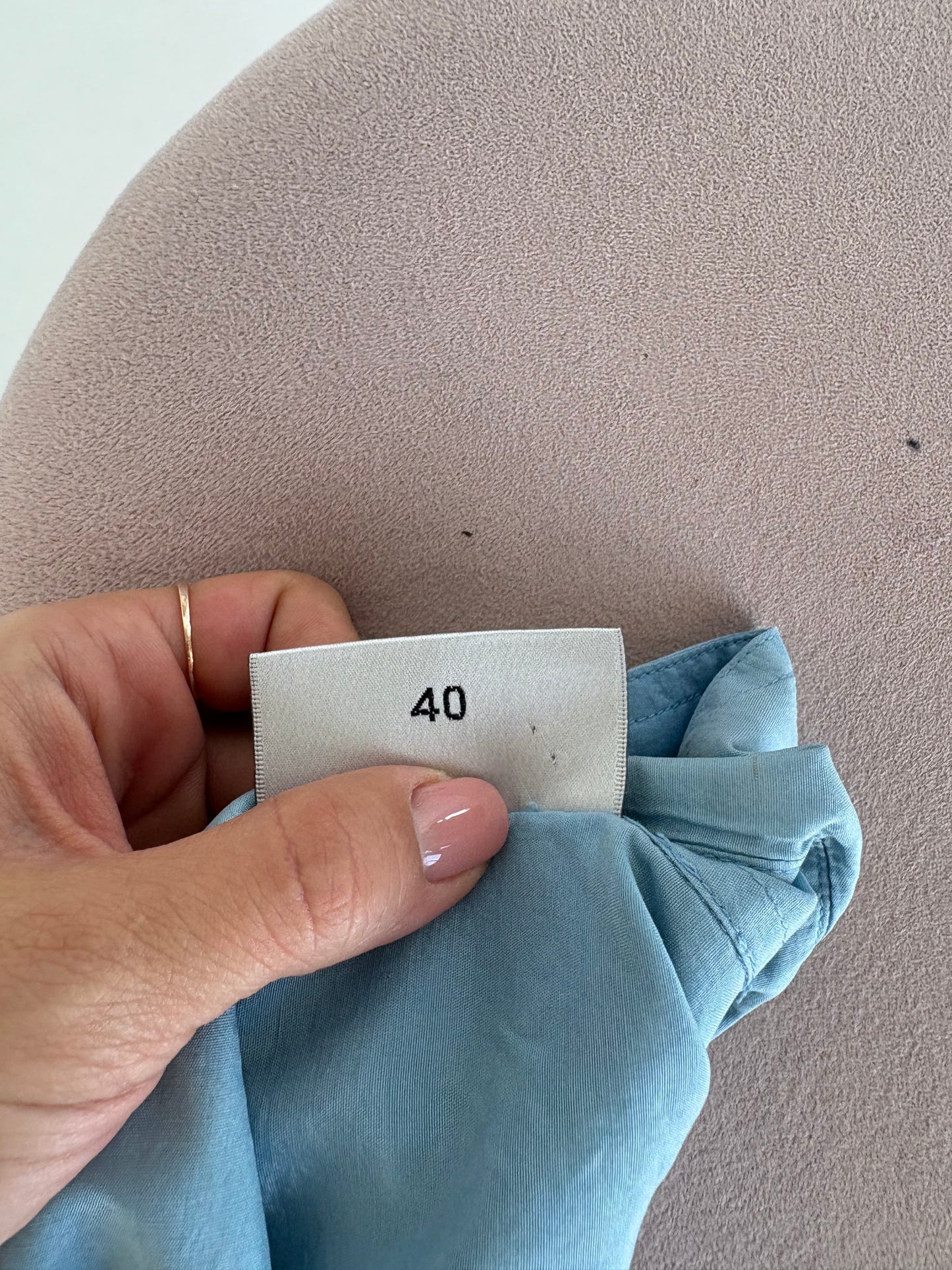 Cămașa baby blue din mătase naturală