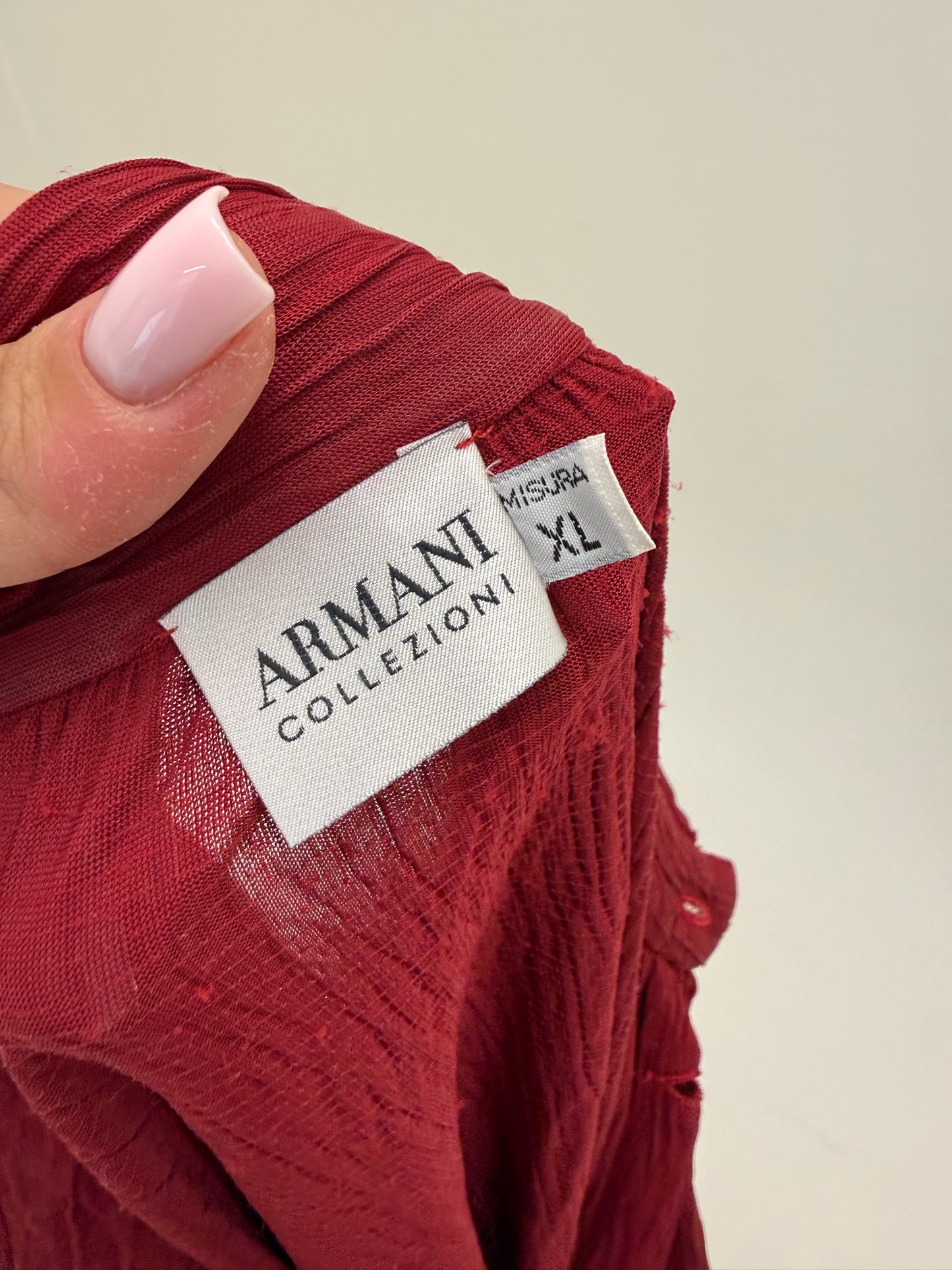 Cămașa ultra luxury Armani burgundy no iron in croi clasic atemporal