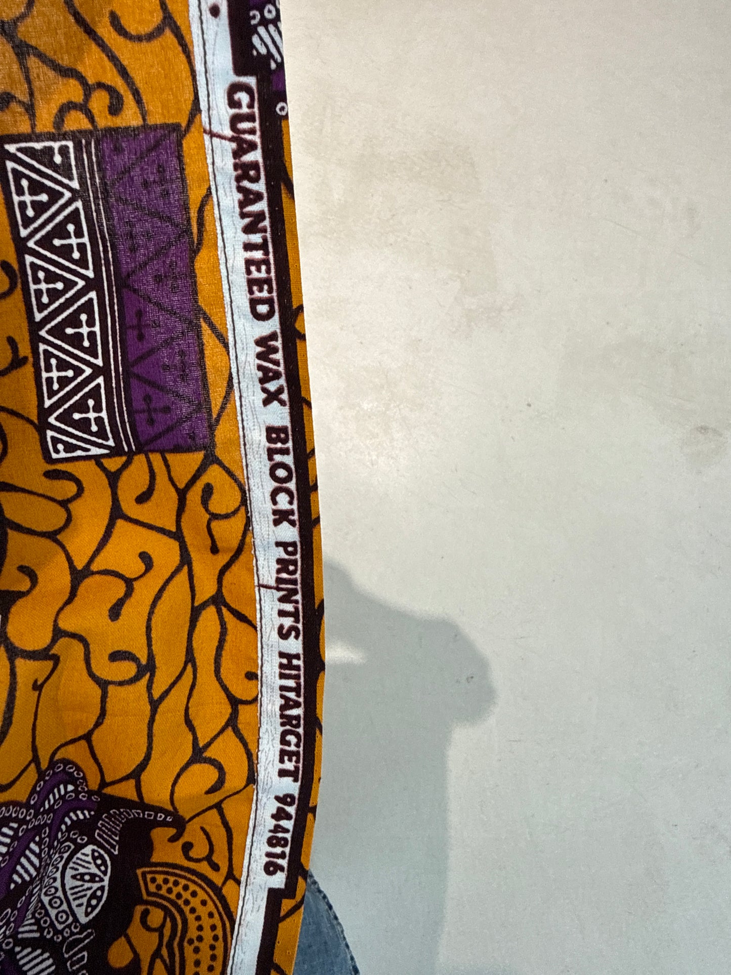 Fuste maxi new old stock din canvas de bumbac cu print manual saffron yellow