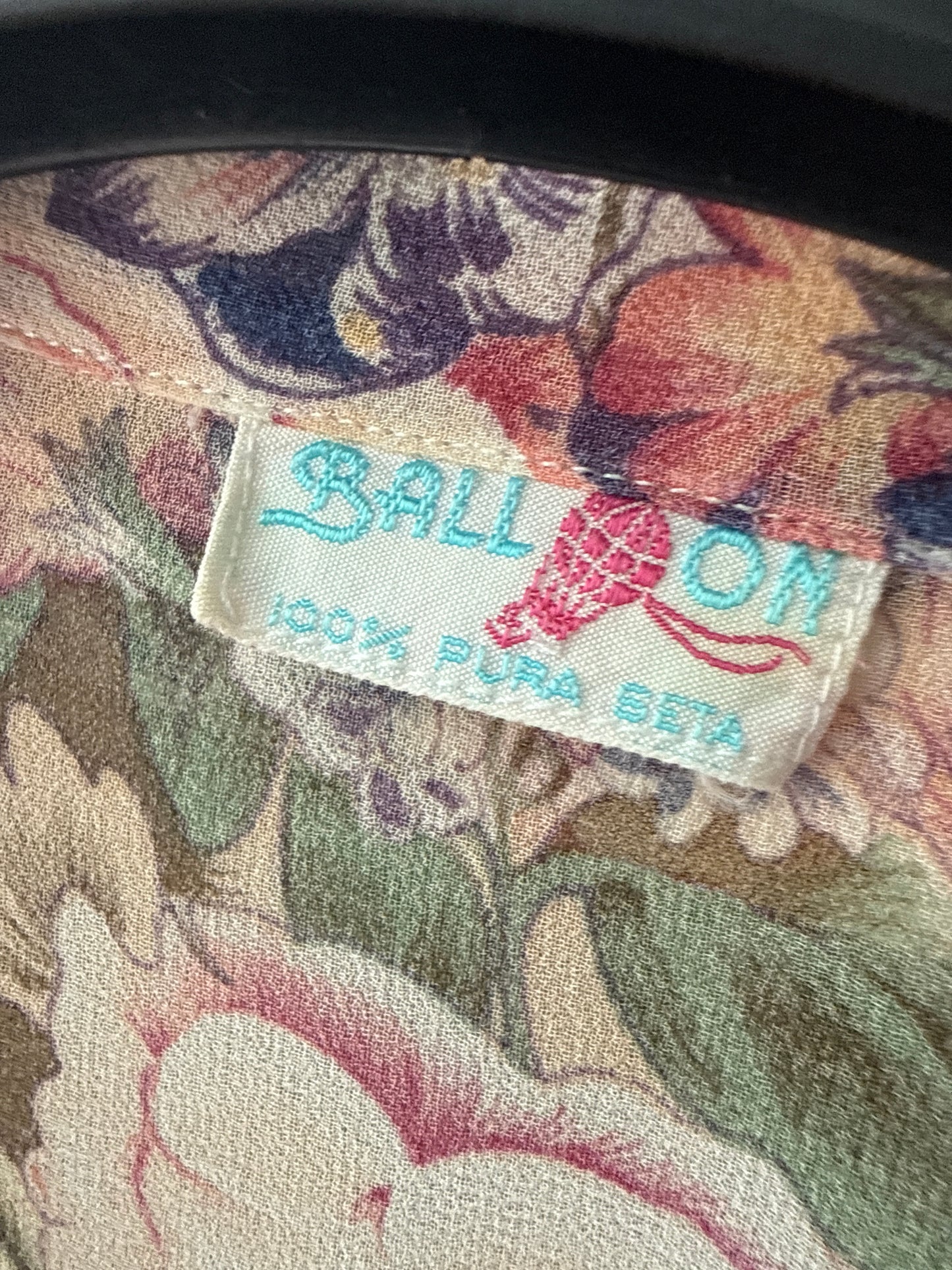 Cămașa cu print floral superb din Georgette de mătase naturală