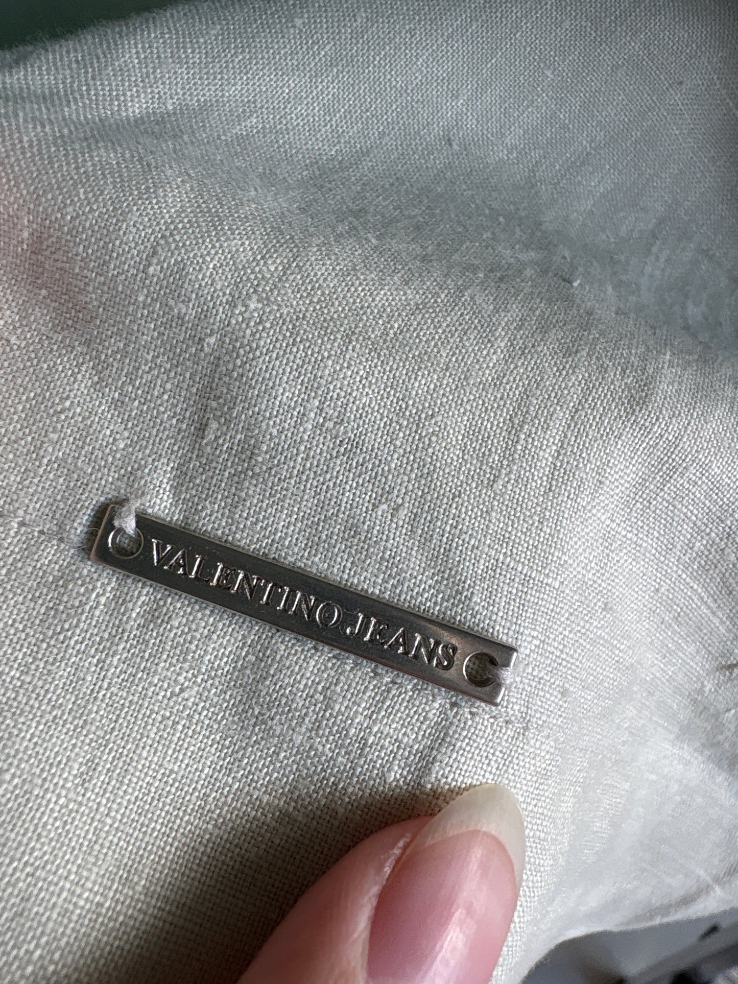 Jacheta Valentino petite din in excepțional în croi minimalist light Sage green