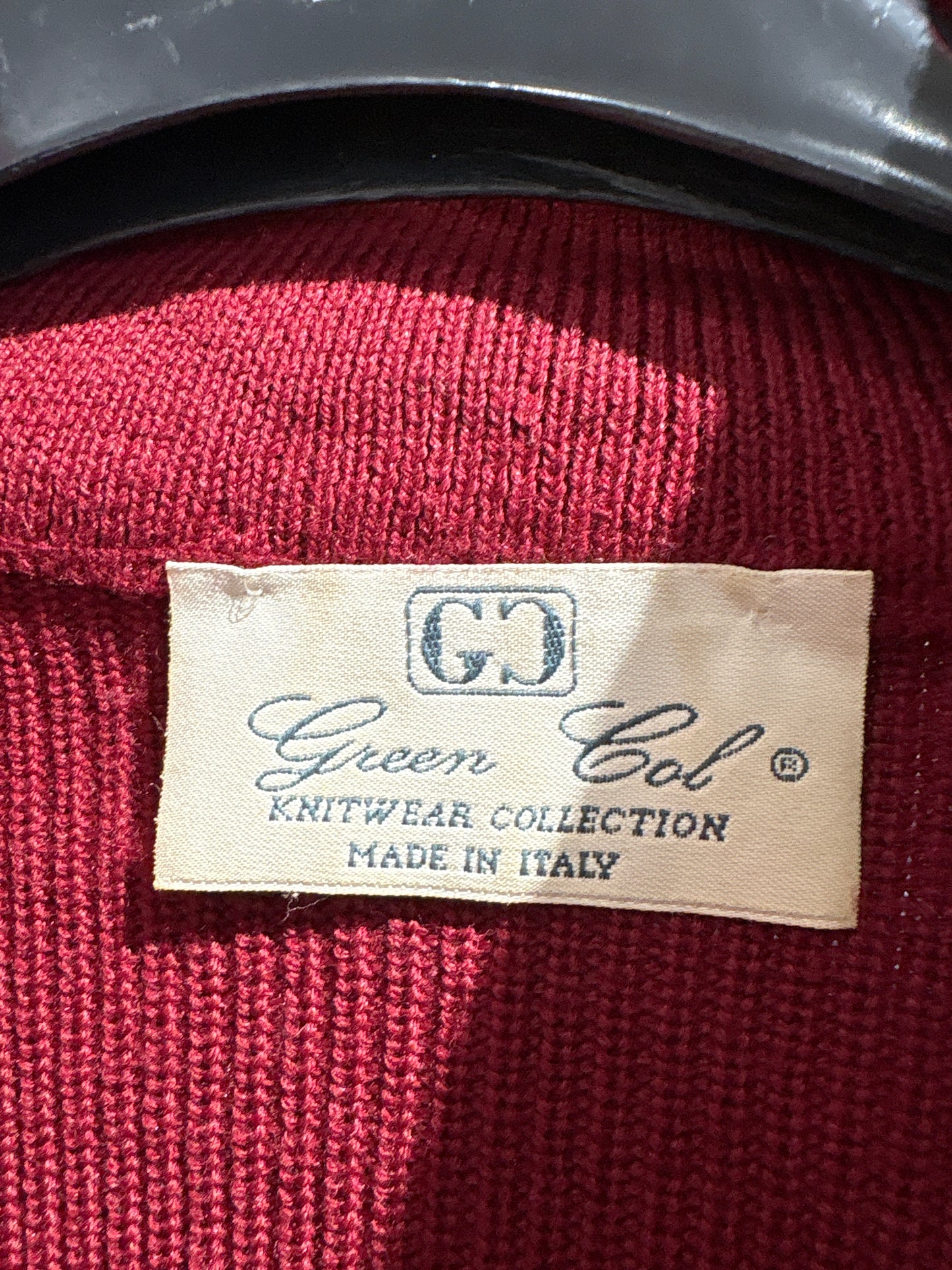 Maleta luxury high end italiană burgundy din lana merino excepțională