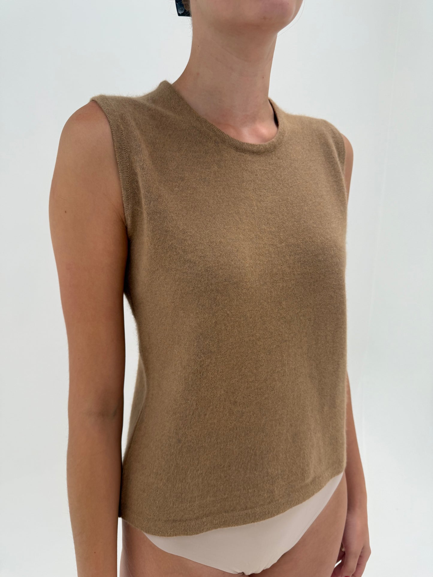 Top camel Max Mara din cașmir